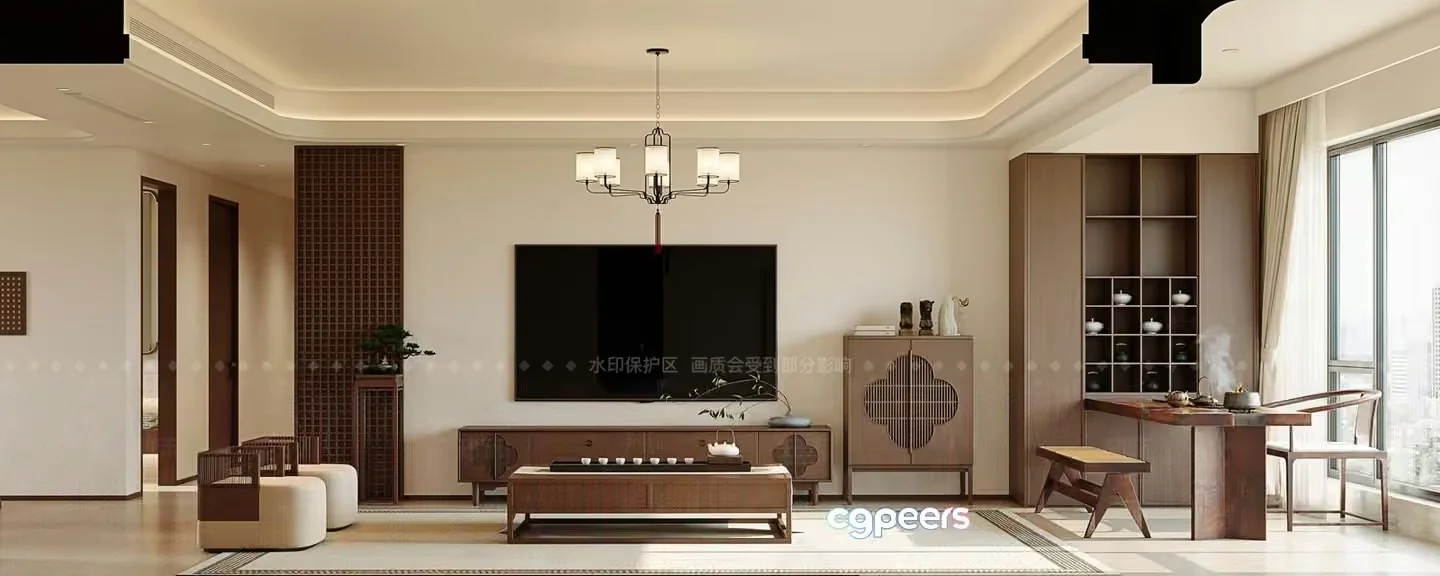 Modern Living Room 3D Model – 2977 – VRAY Render