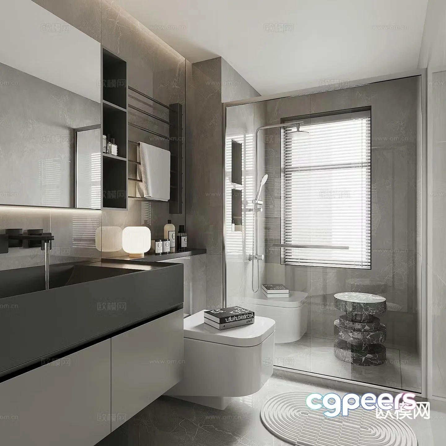 Modern bathroom bathroom 3d model