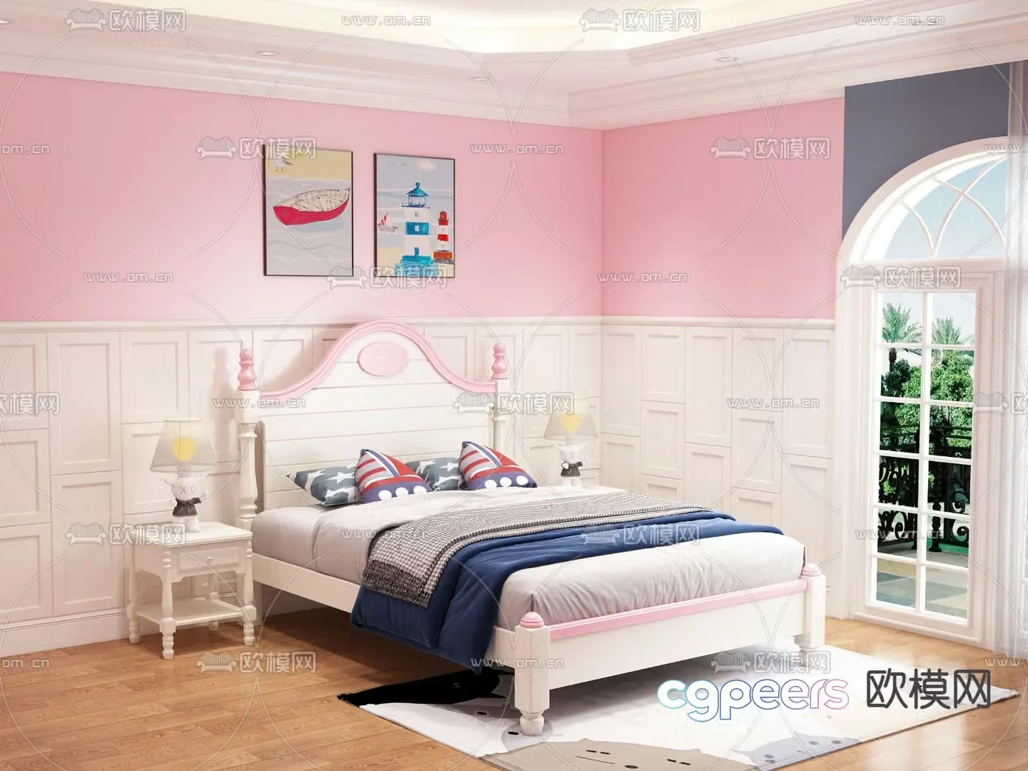 Mediterranean children’s bed child’s bed 3d model