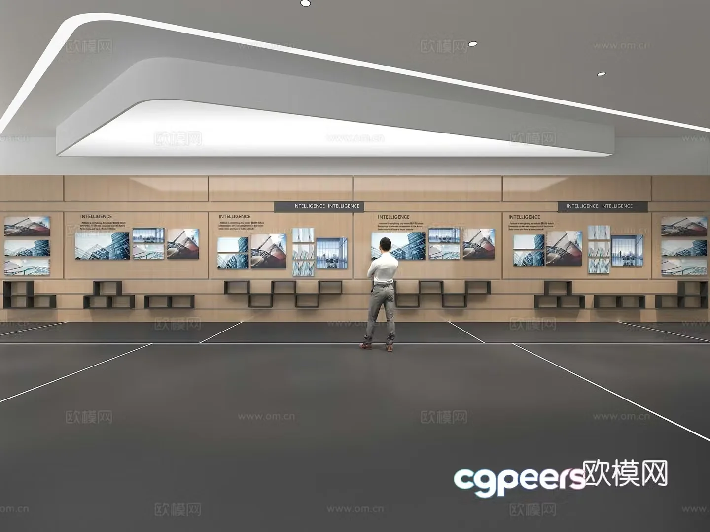Cultural wall Corporate culture wall Display wall Theme wall Exhibition hall Campus culture Corridor 3D model
