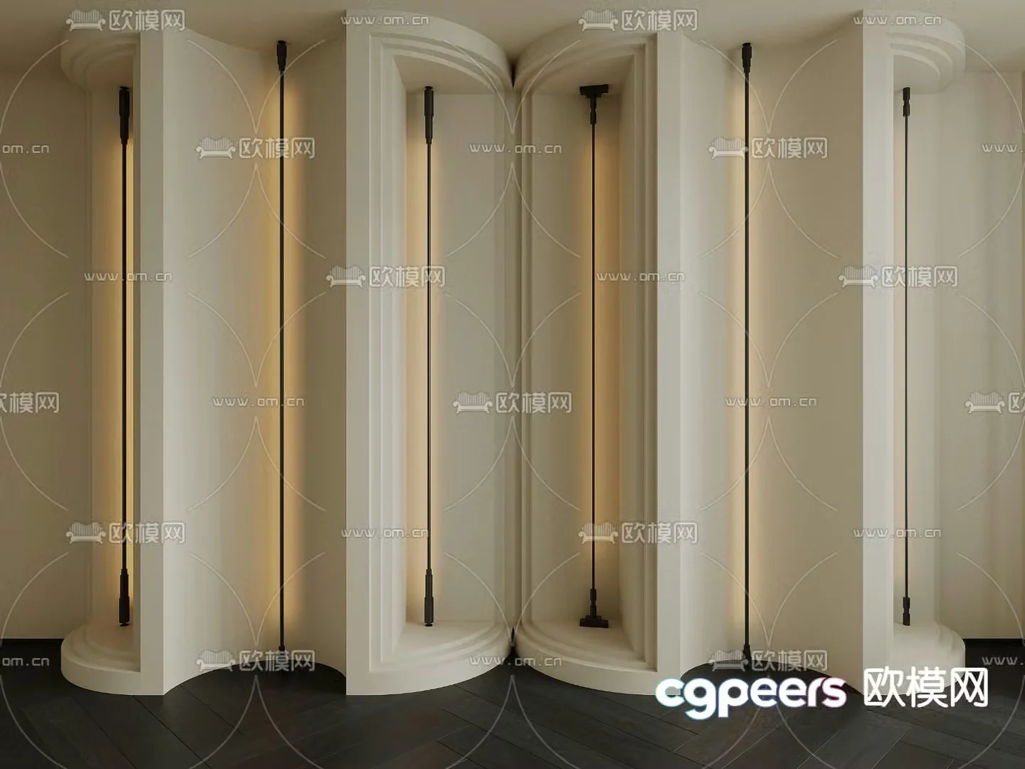 Skyline lights linear lights 3d model