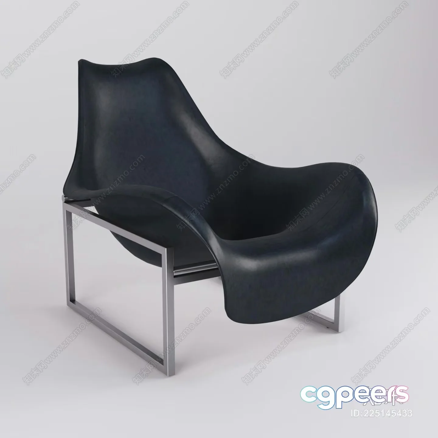 Modern Black Leather Chair 3D Model – 2692 – VRAY Render