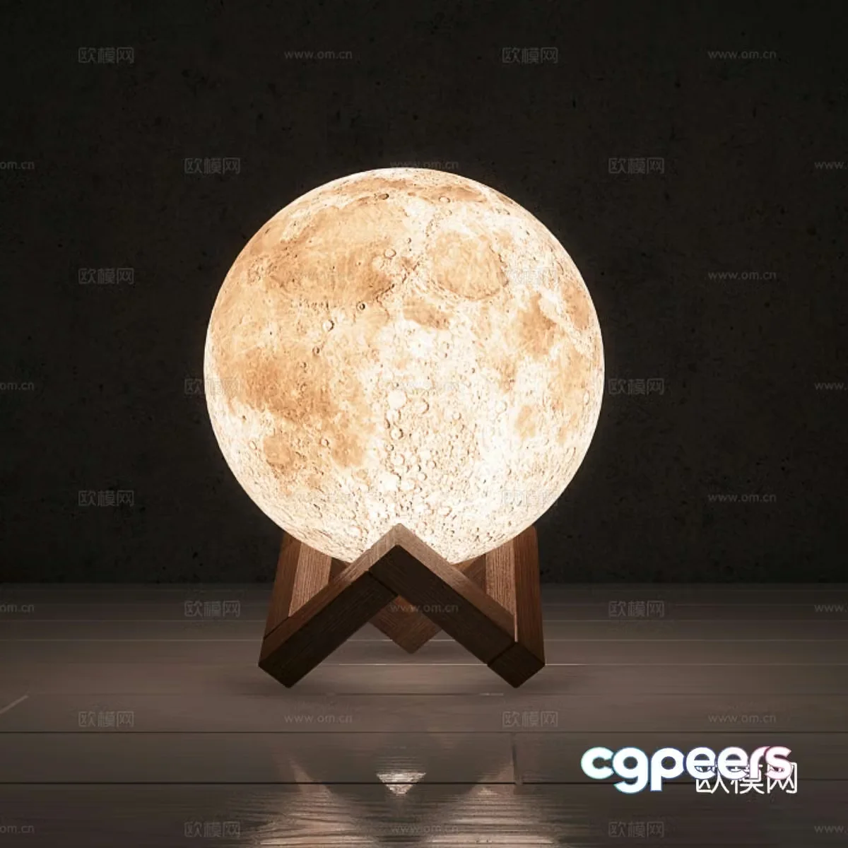 Modern Nordic lunar lamp 3d model