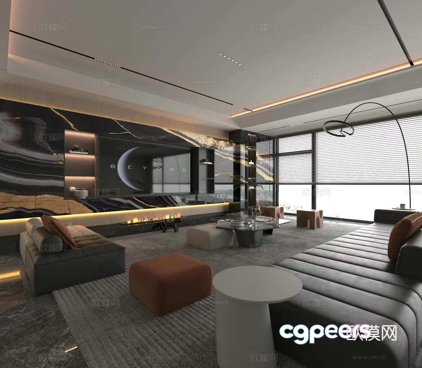 Modern living room 3d model