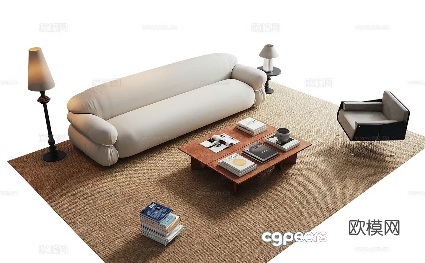 Modern sofa coffee table 3d model