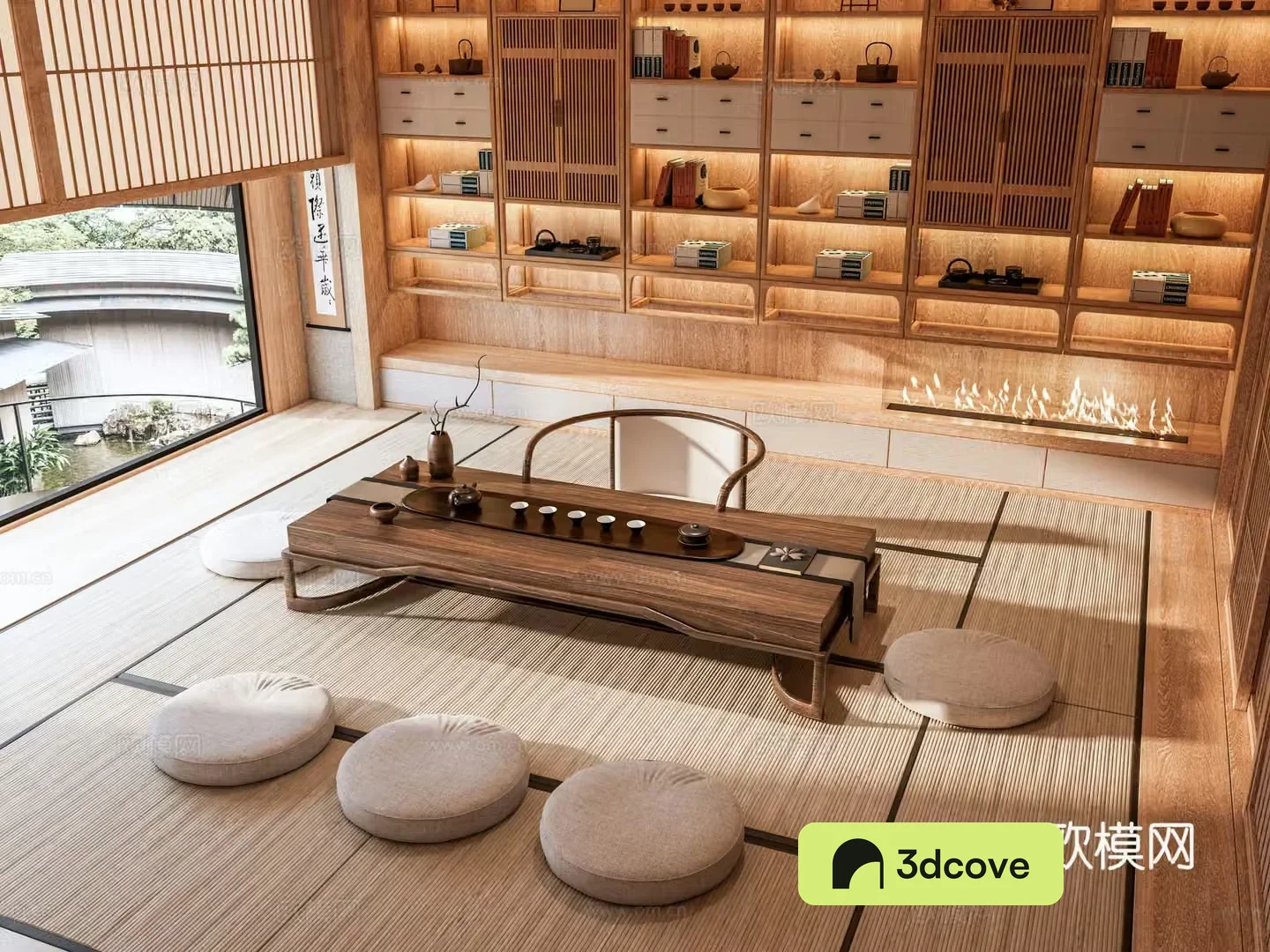 New Chinese style Chinese tea room Club tea room Office tea room Villa tea room Cabinet Tea table