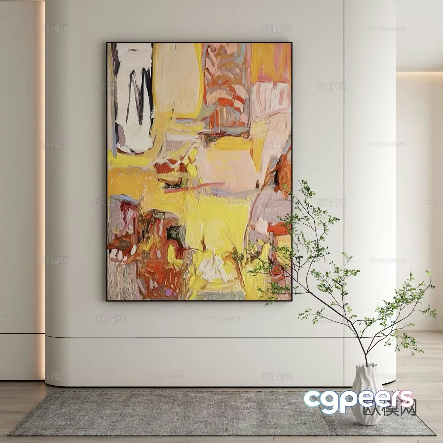 Decorative painting oil painting hanging painting 3d model