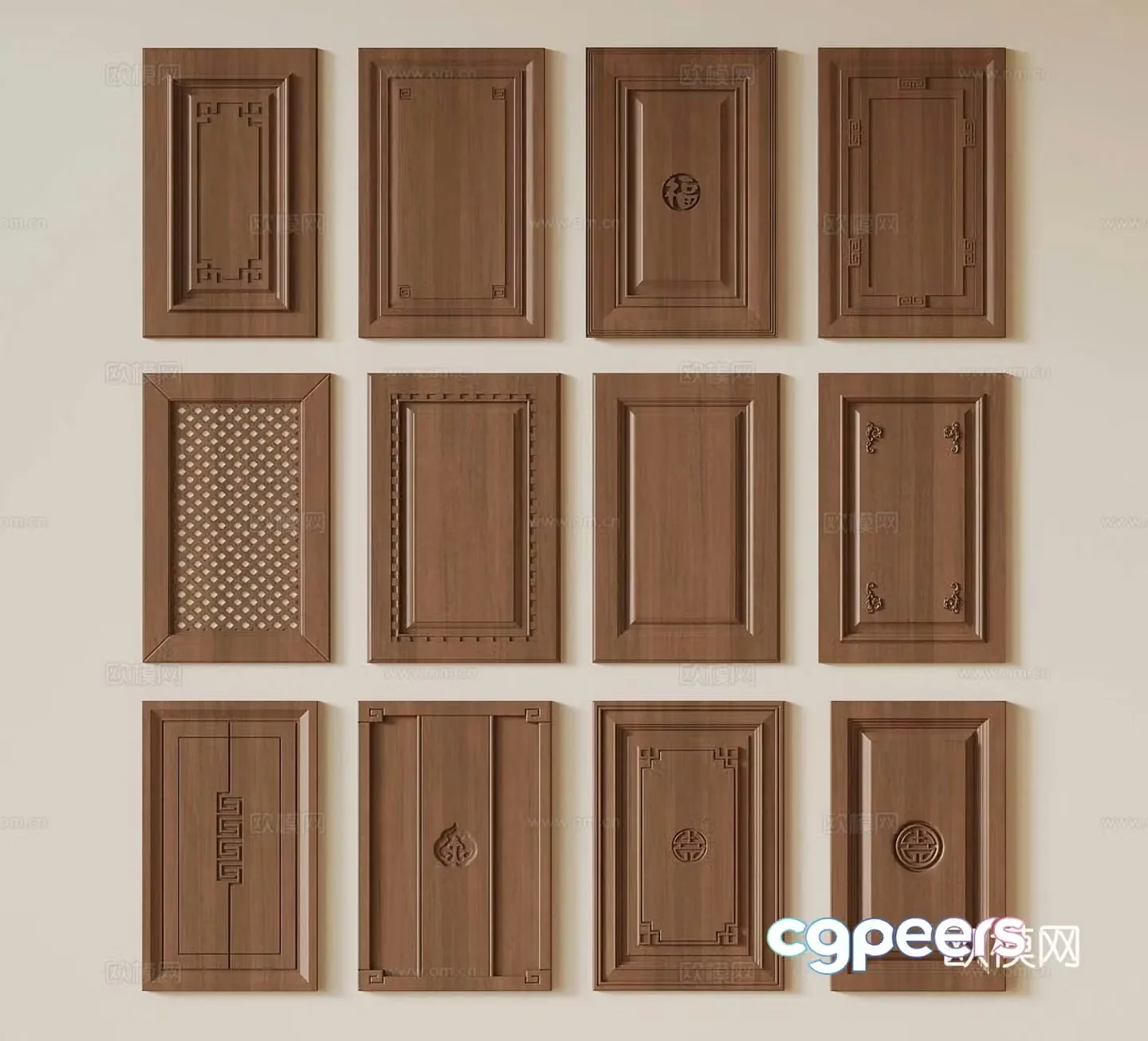 New Chinese cabinet door 3D model