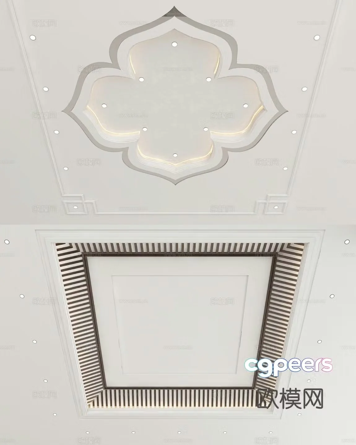 New Chinese style ceiling 3D model
