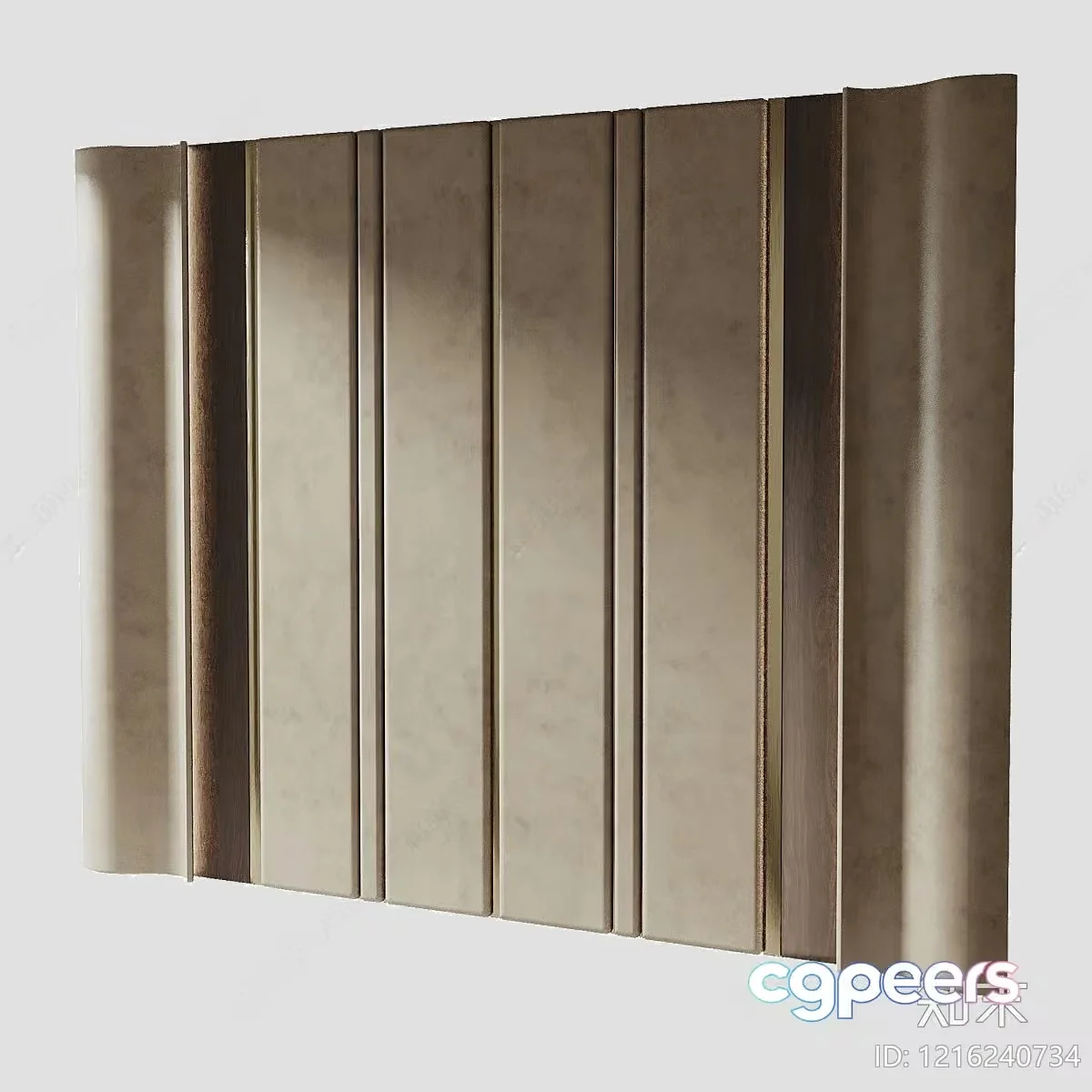 A Beige Wall With Vertical Stripes 3D Model – 15275 – VRAY Render