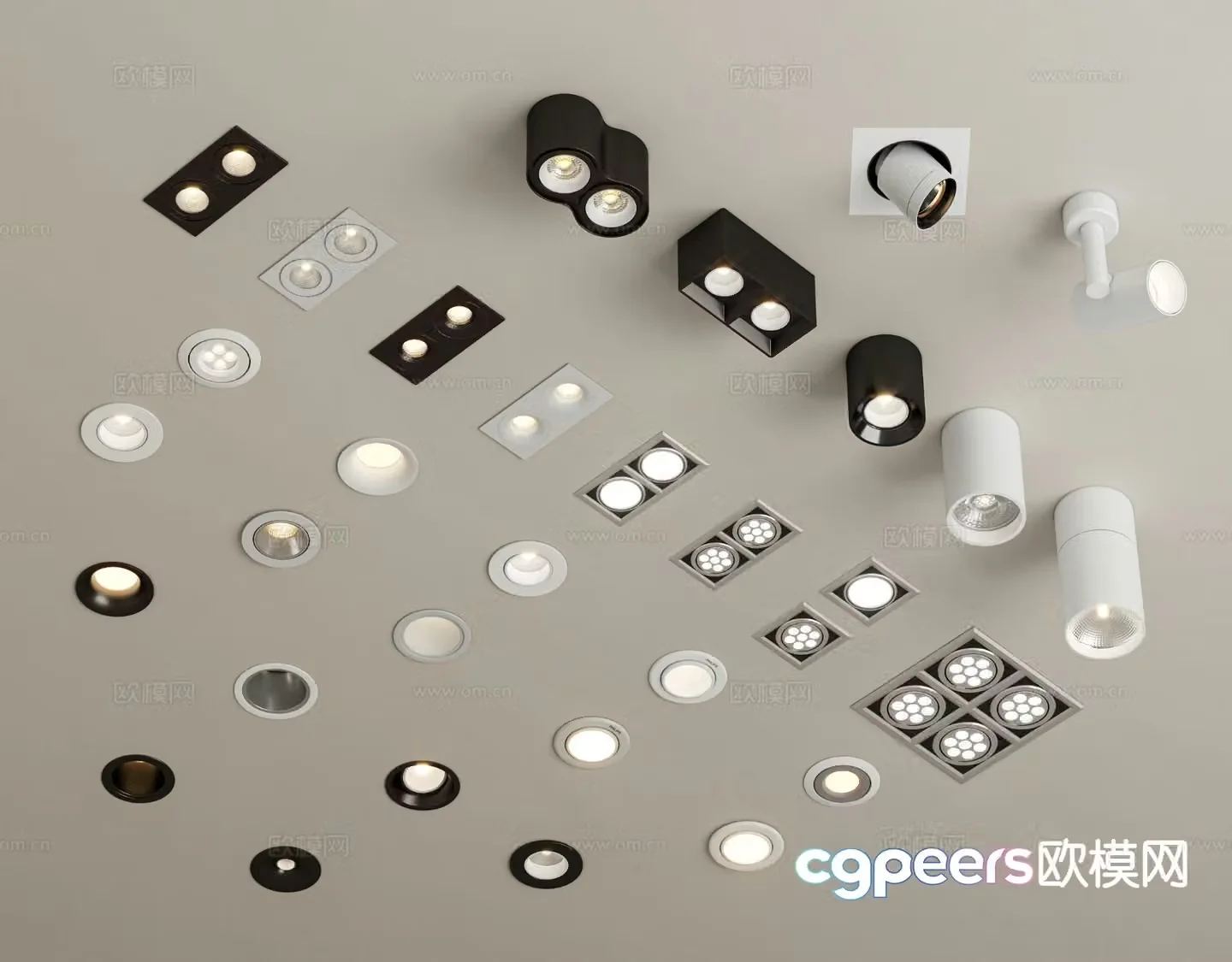 Modern downlight spotlight bull’s eye lamp long downlight 3d model