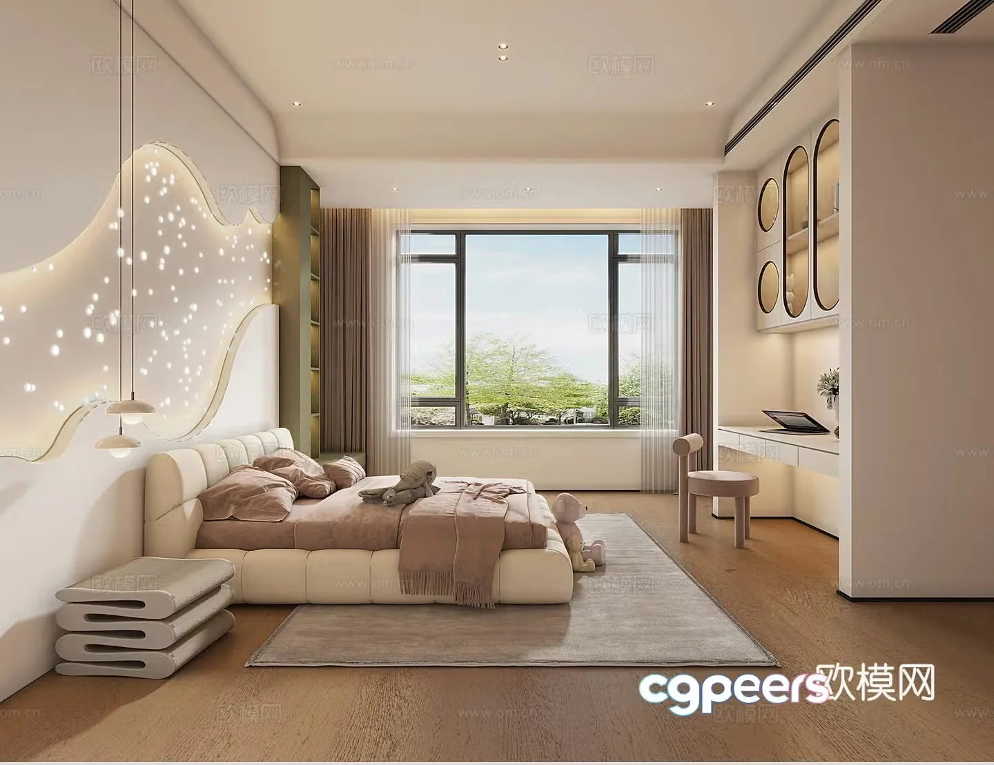 Modern children’s room cream children’s room 3d model