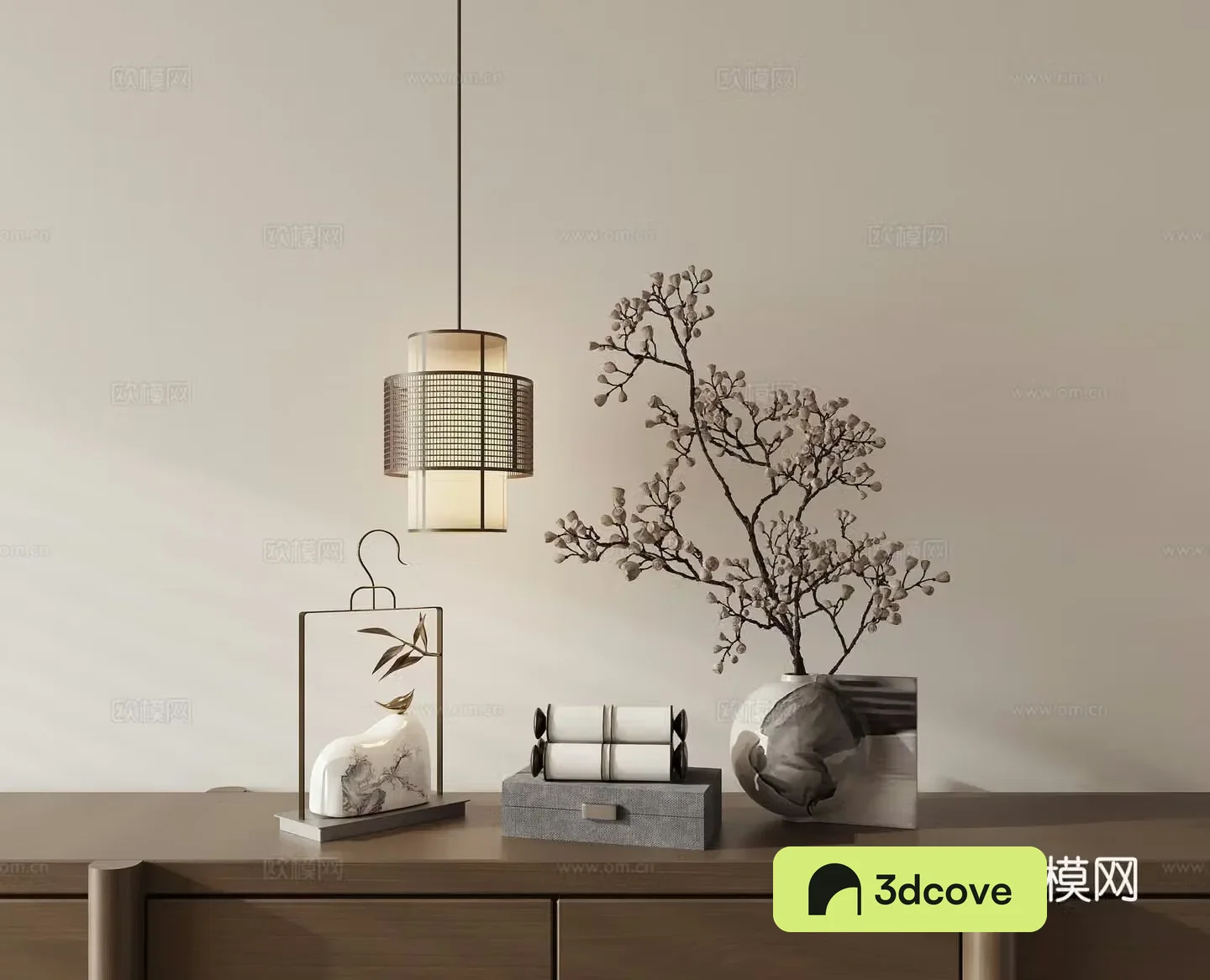 Combination ornament chandelier pot plant