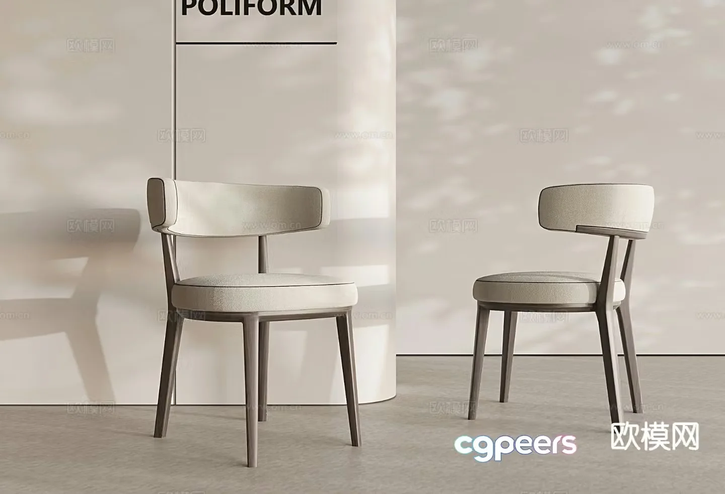 Italian single chair dining chair 3d model