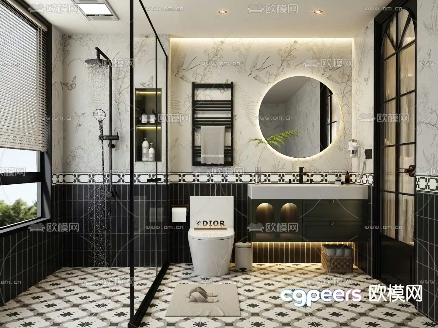 French bathroom 3d model