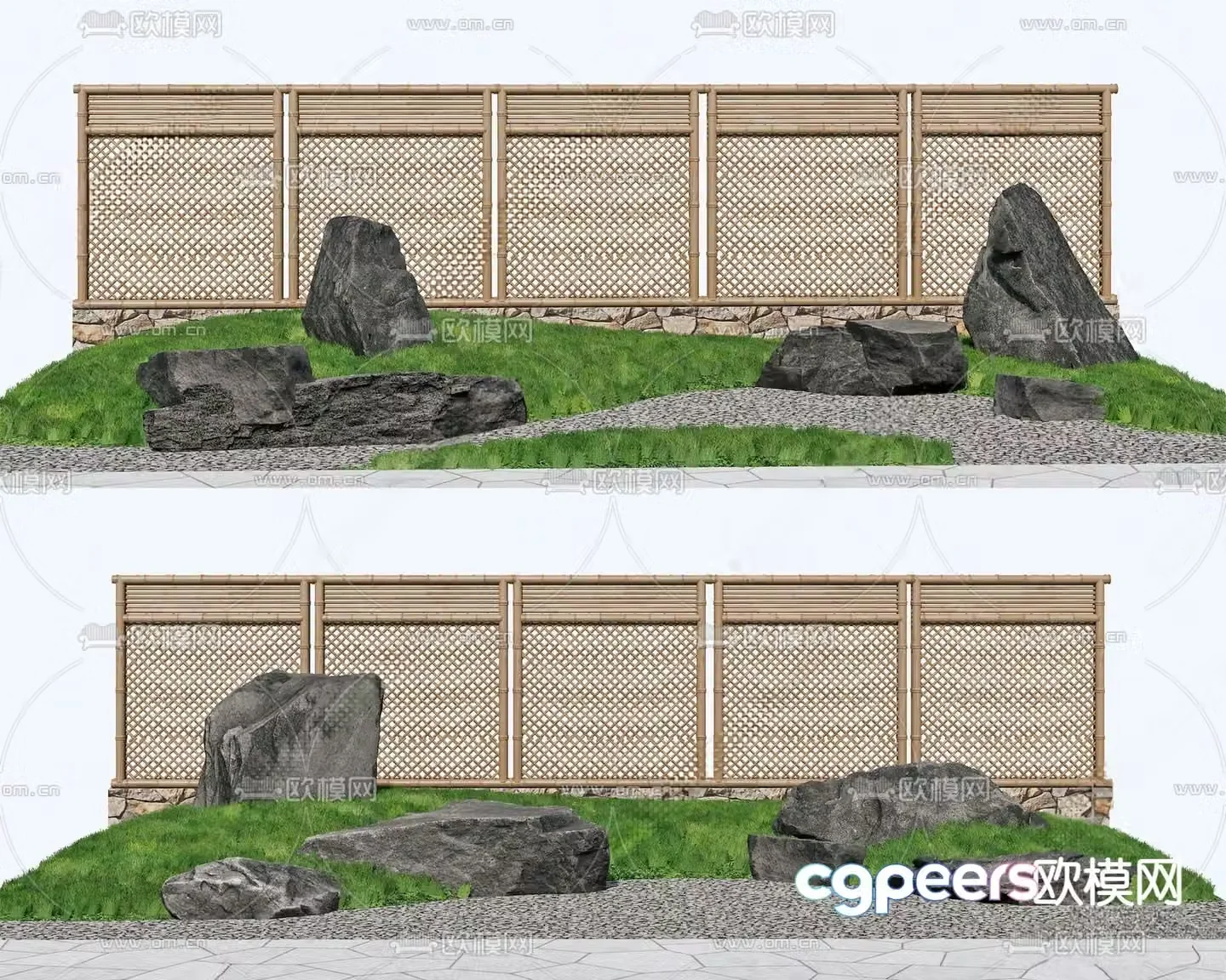 Rockery landscape stone black mountain stone courtyard landscape stone 3D model