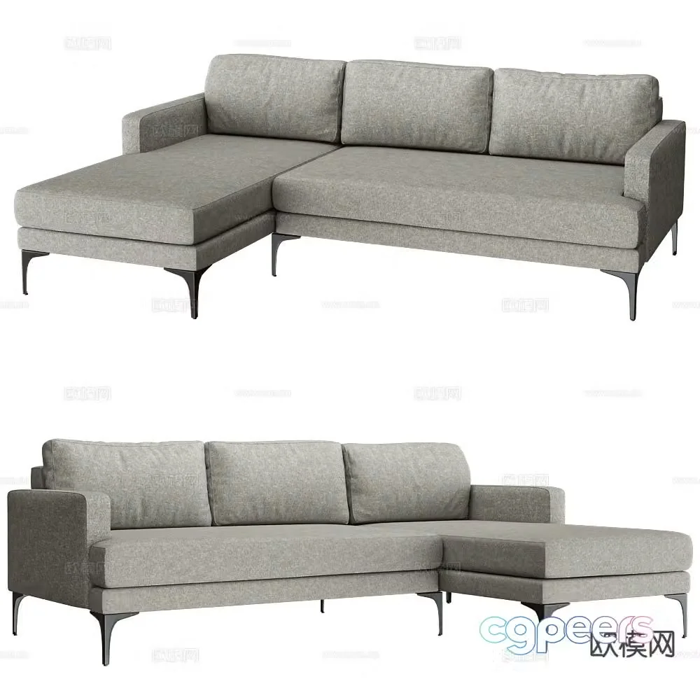 Partisan corner sofa multi-seat sofa 3d model