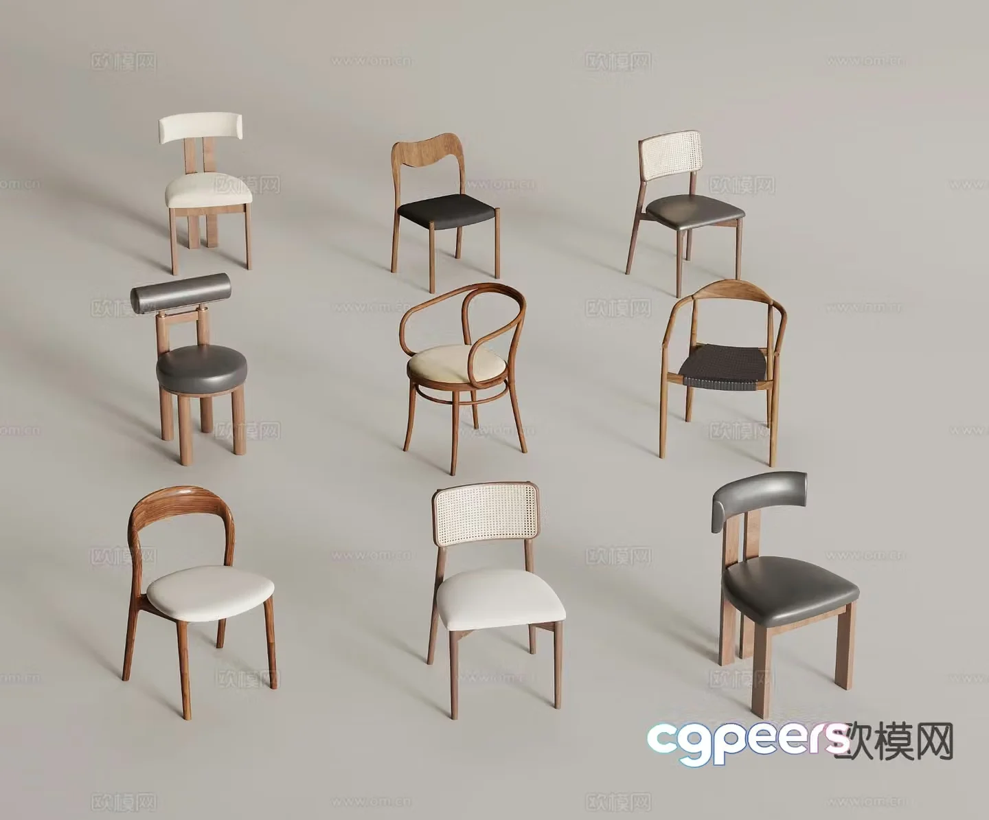 Medieval style single chair dining chair 3d model