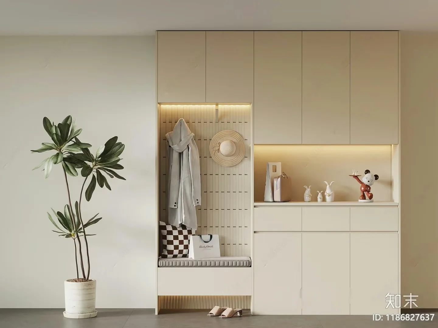 Modern Minimalist Shelf 3D Model – 842 – VRAY Render
