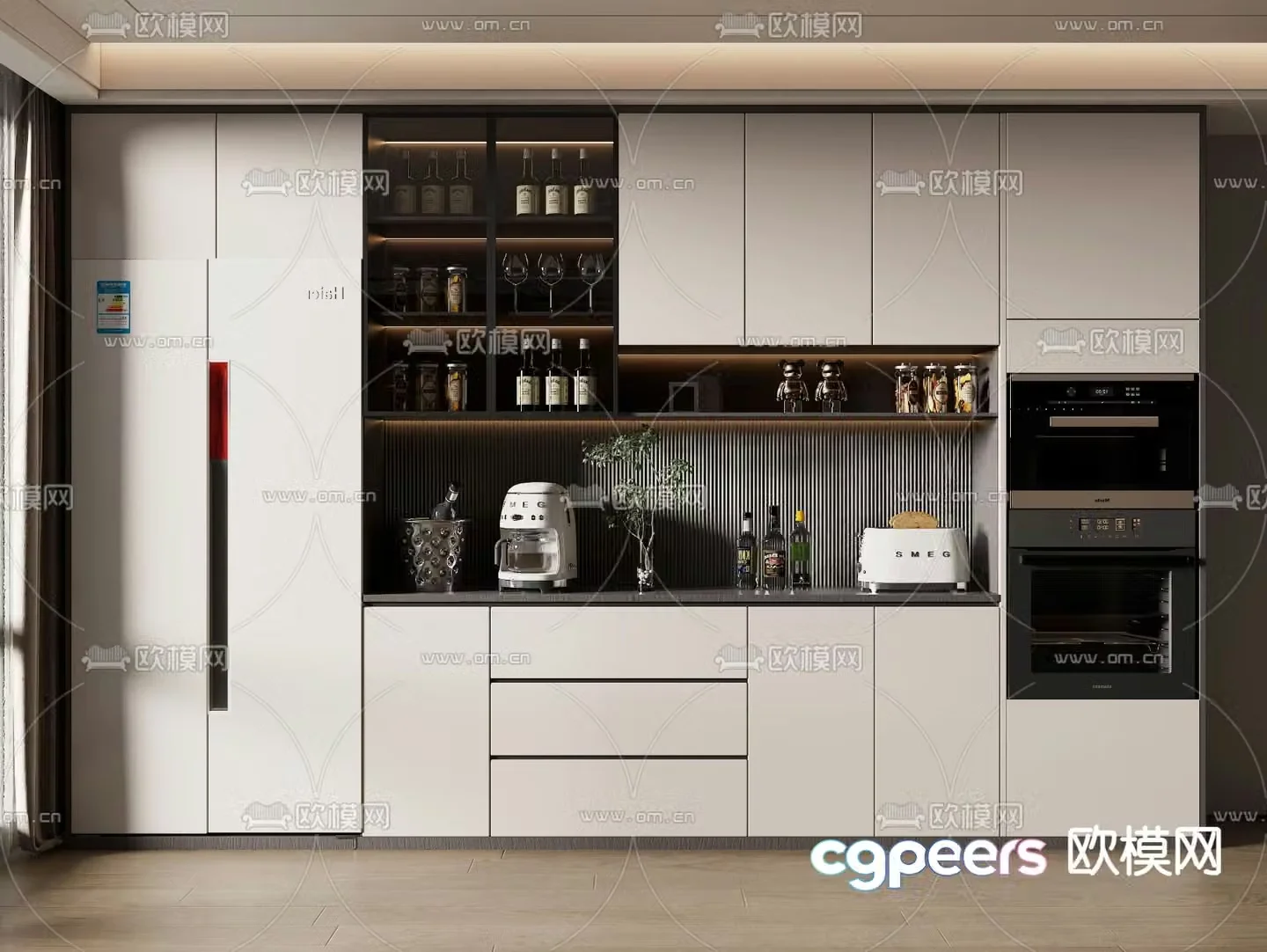Modern wine cabinet sideboard 3d model