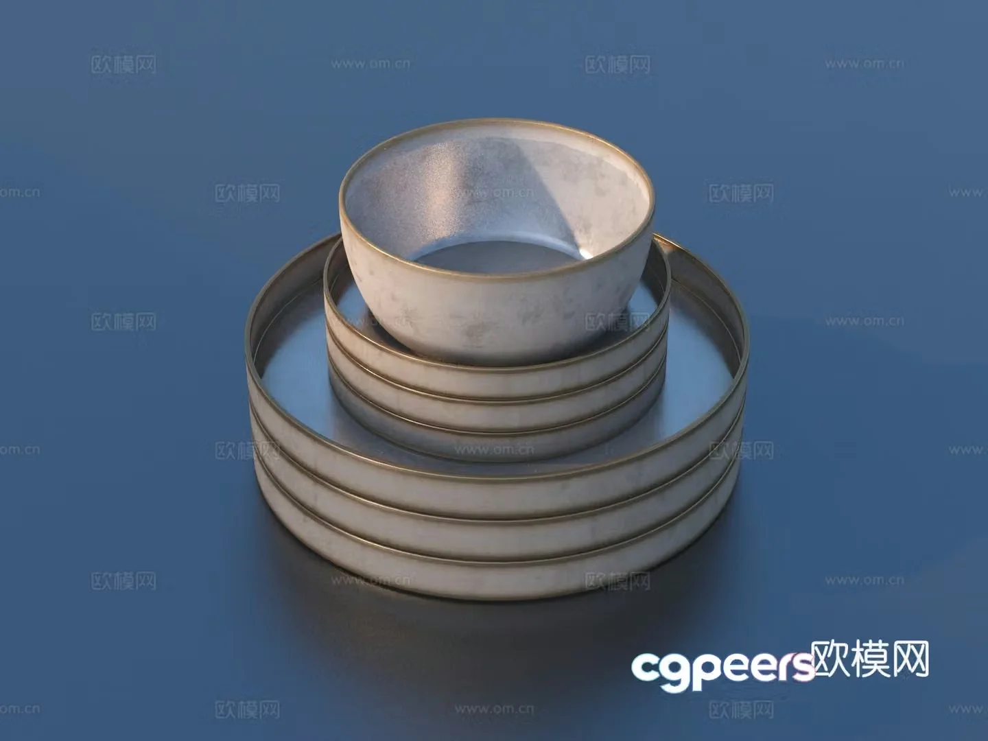 Plate Bowl Tableware Kitchen Utensils 3D Model