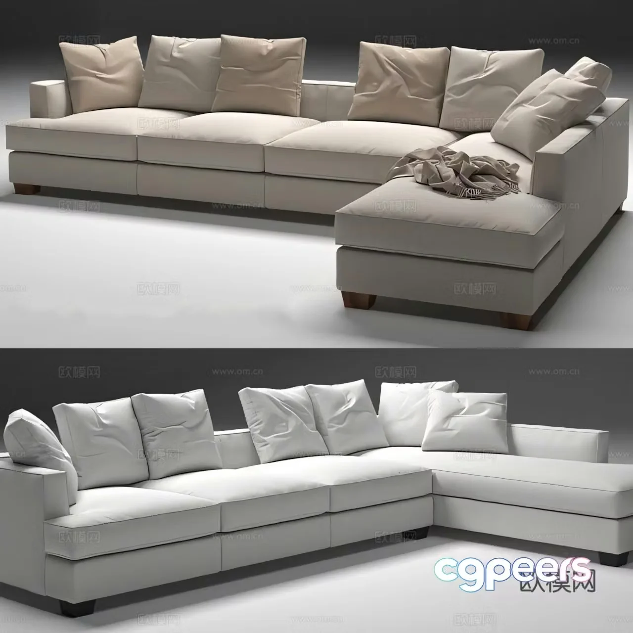 Multi-person sofa corner sofa 3d model