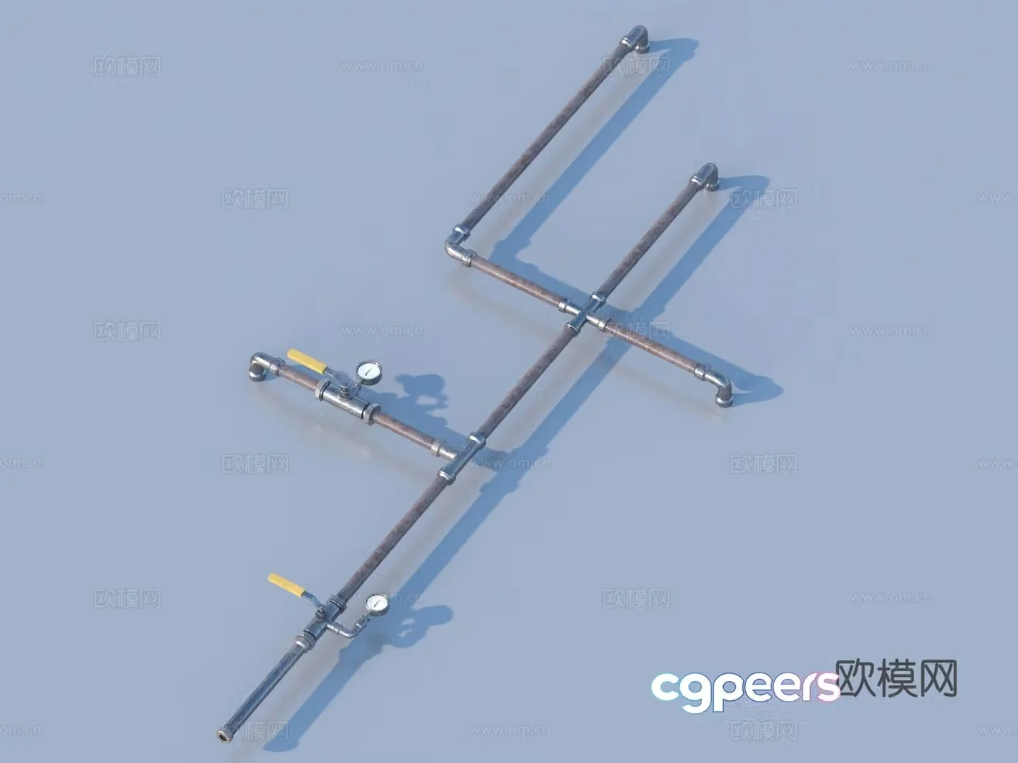 Pipe Valve Interface Water Pipe Elbow 3D Model
