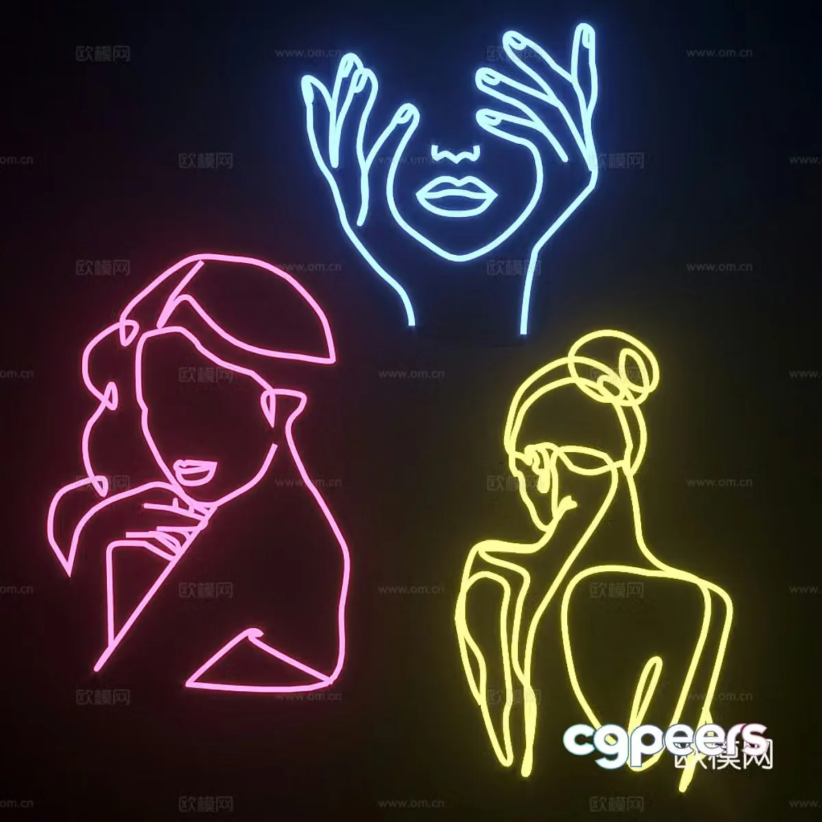 Neon light 3d model