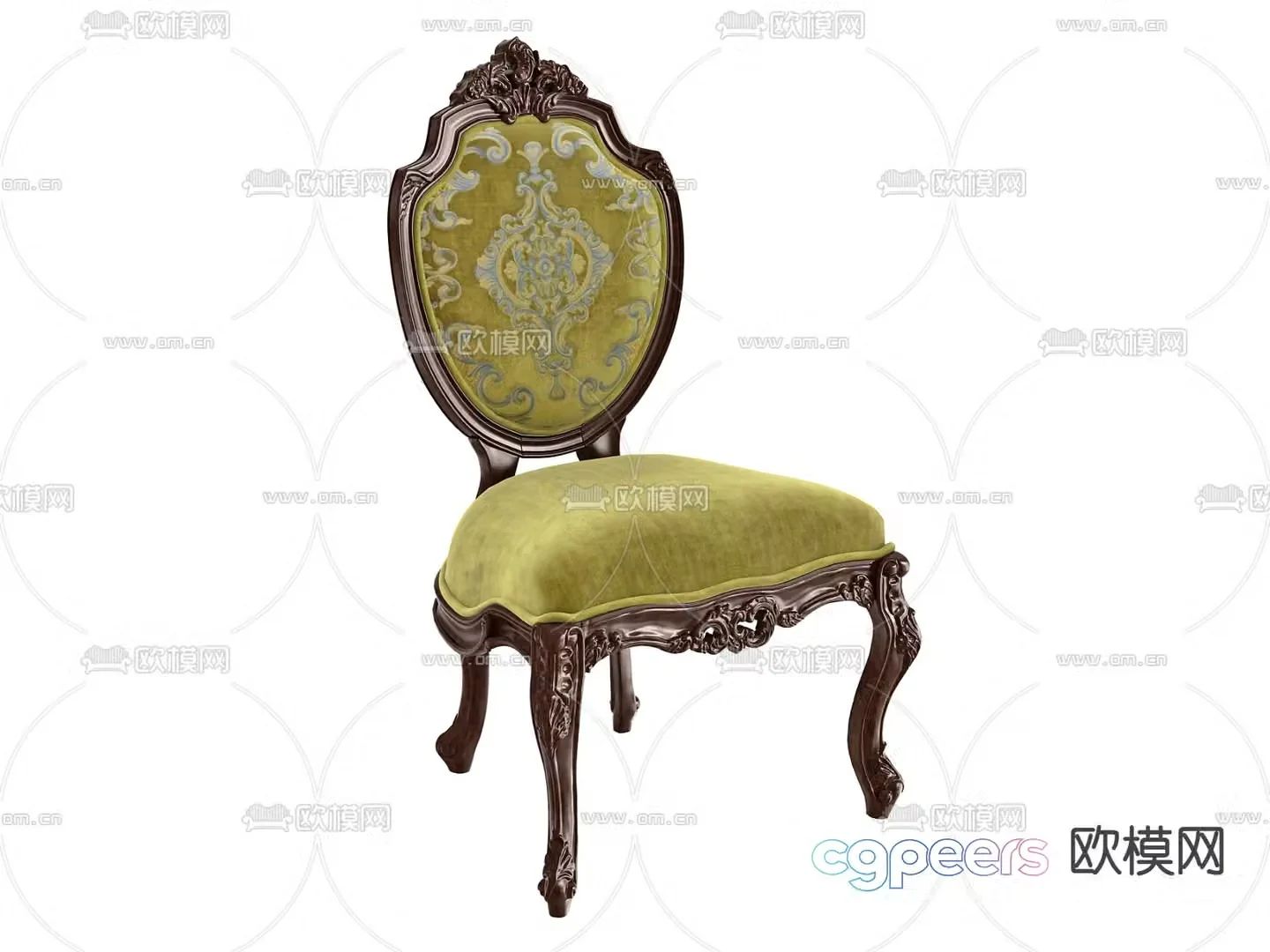 European style chair dining chair 3d model