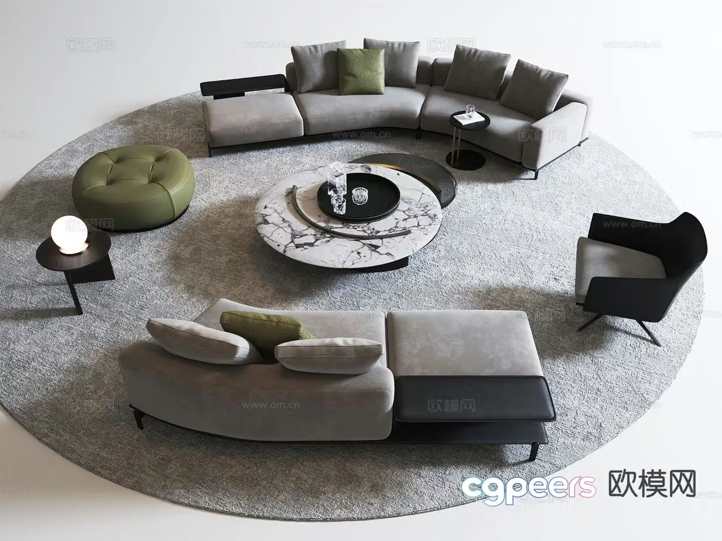 Modern sectional sofa 3d model