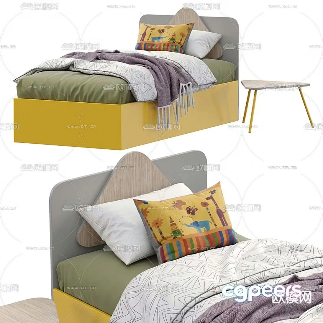 Modern children’s bed 3d model