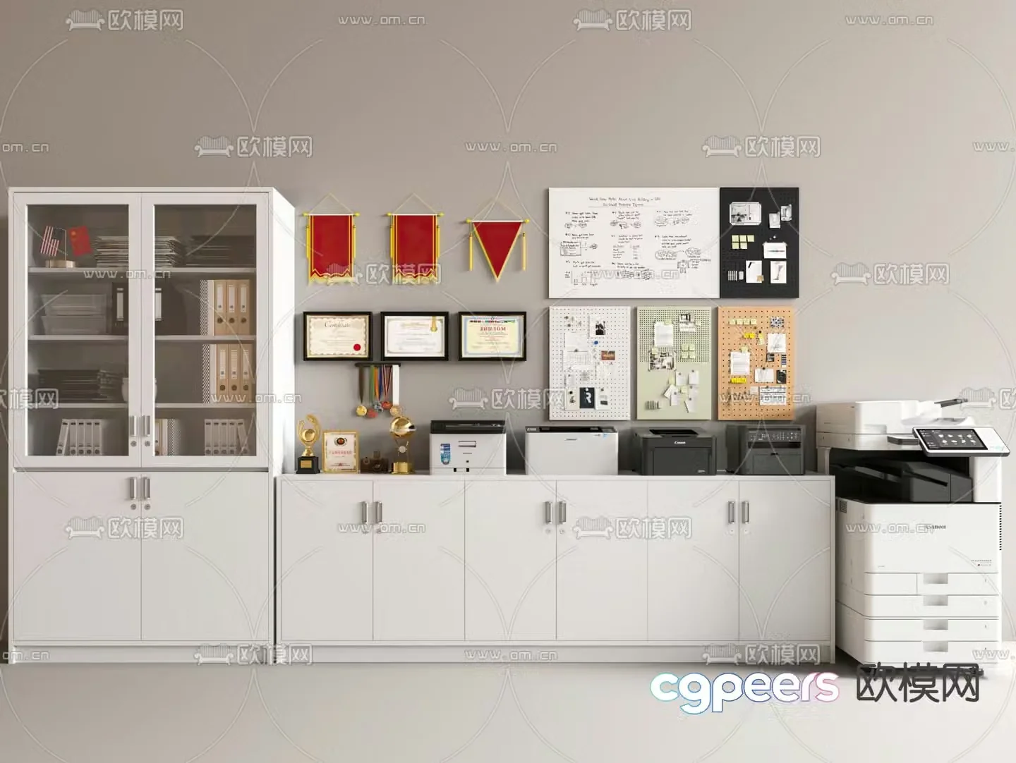 File cabinet filing cabinet printer copier 3d model