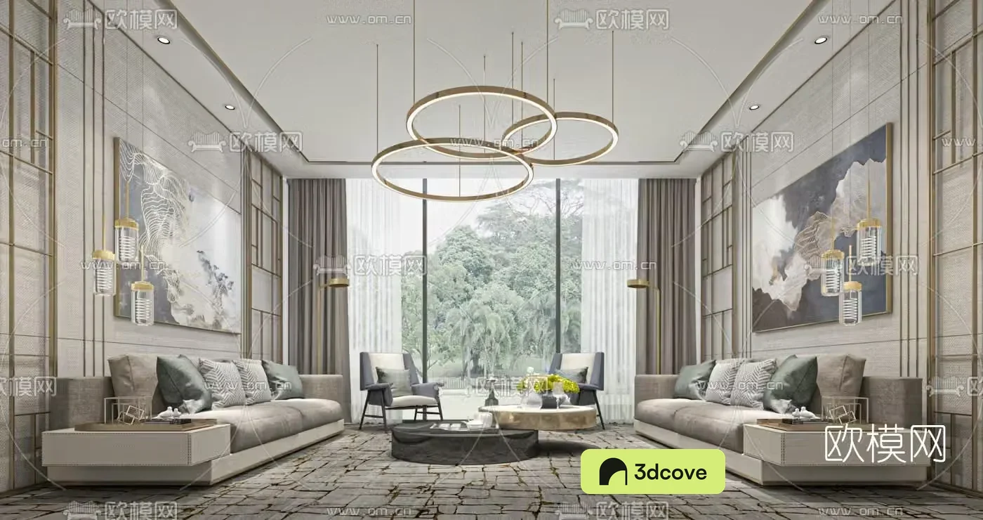 modern light luxury hotel club reception room