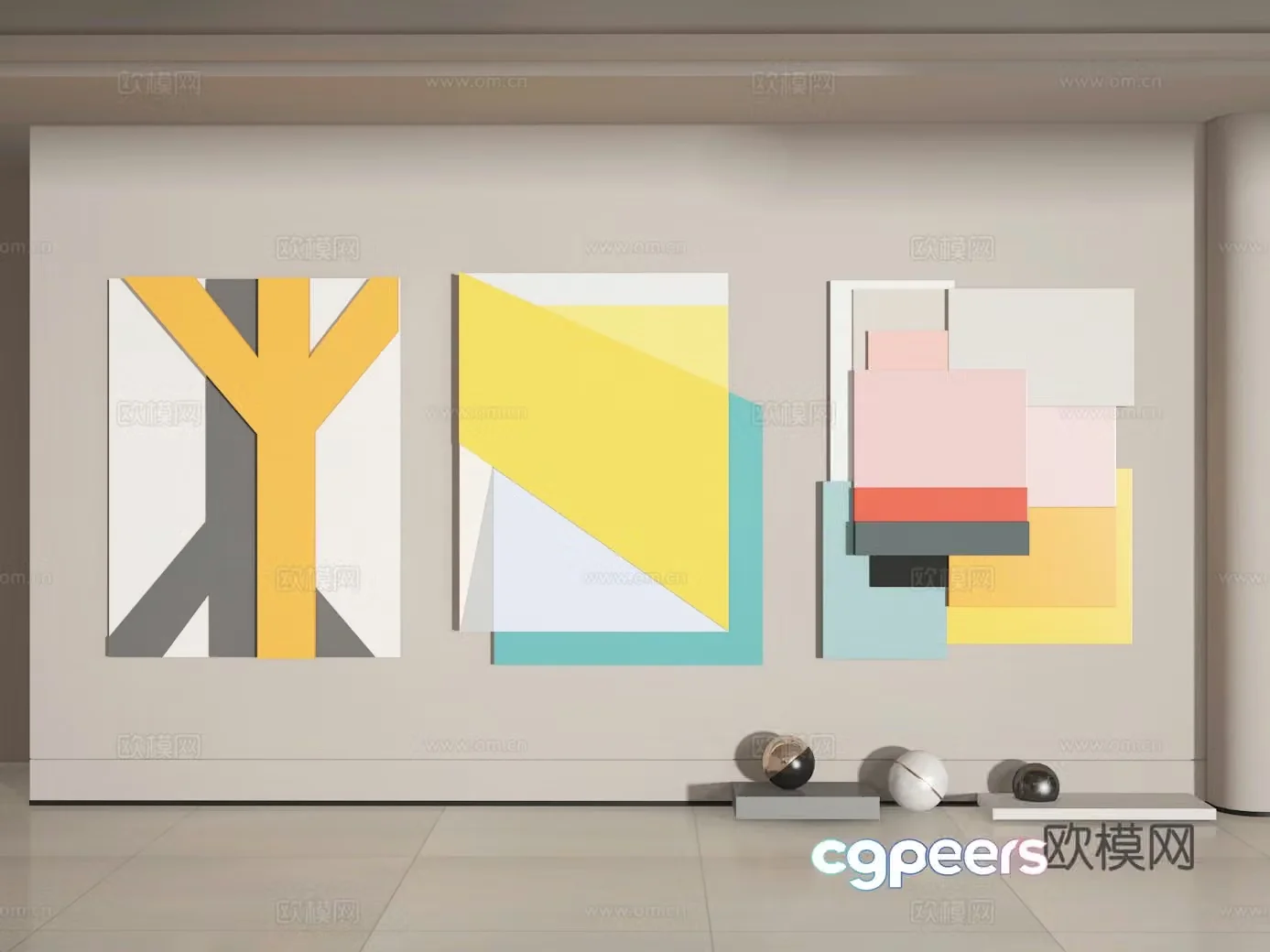 3D model of hanging painting