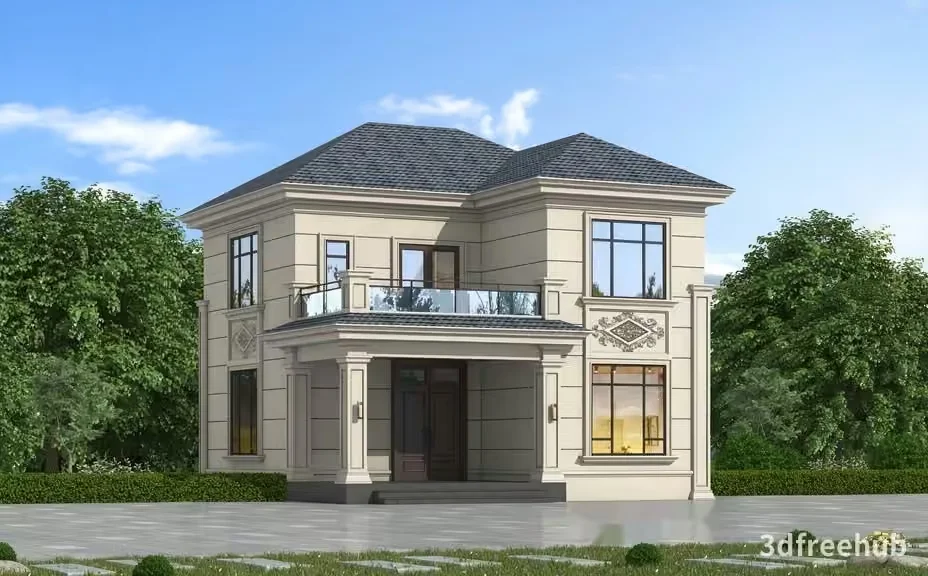 A 2-Story House 3D Model – 21209 – VRAY Render