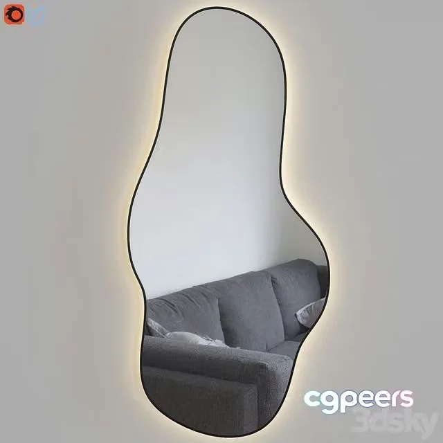 3ds Max Free – Figured mirror with lighting Atmosfera Extra
