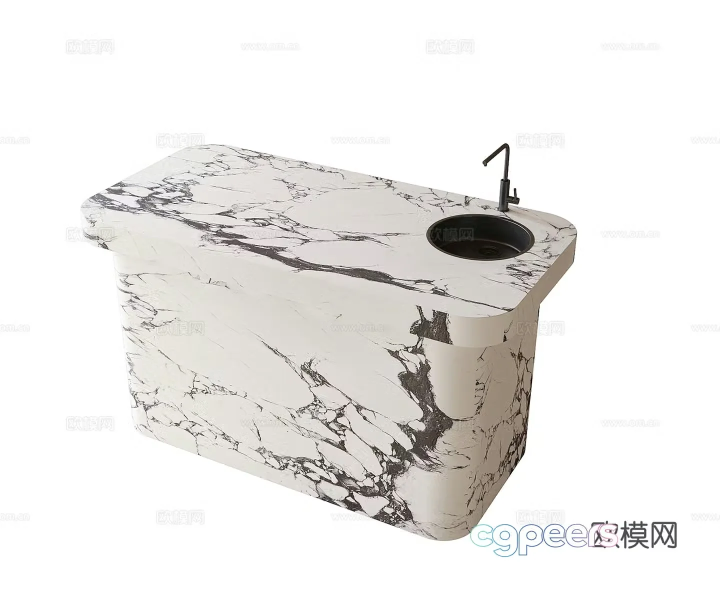 Modern kitchen island 3D model