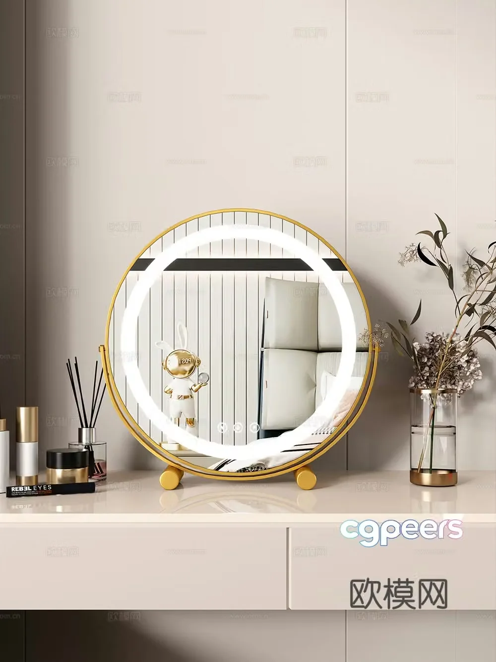 Mirror Dressing table mirror ornament decoration 3d model