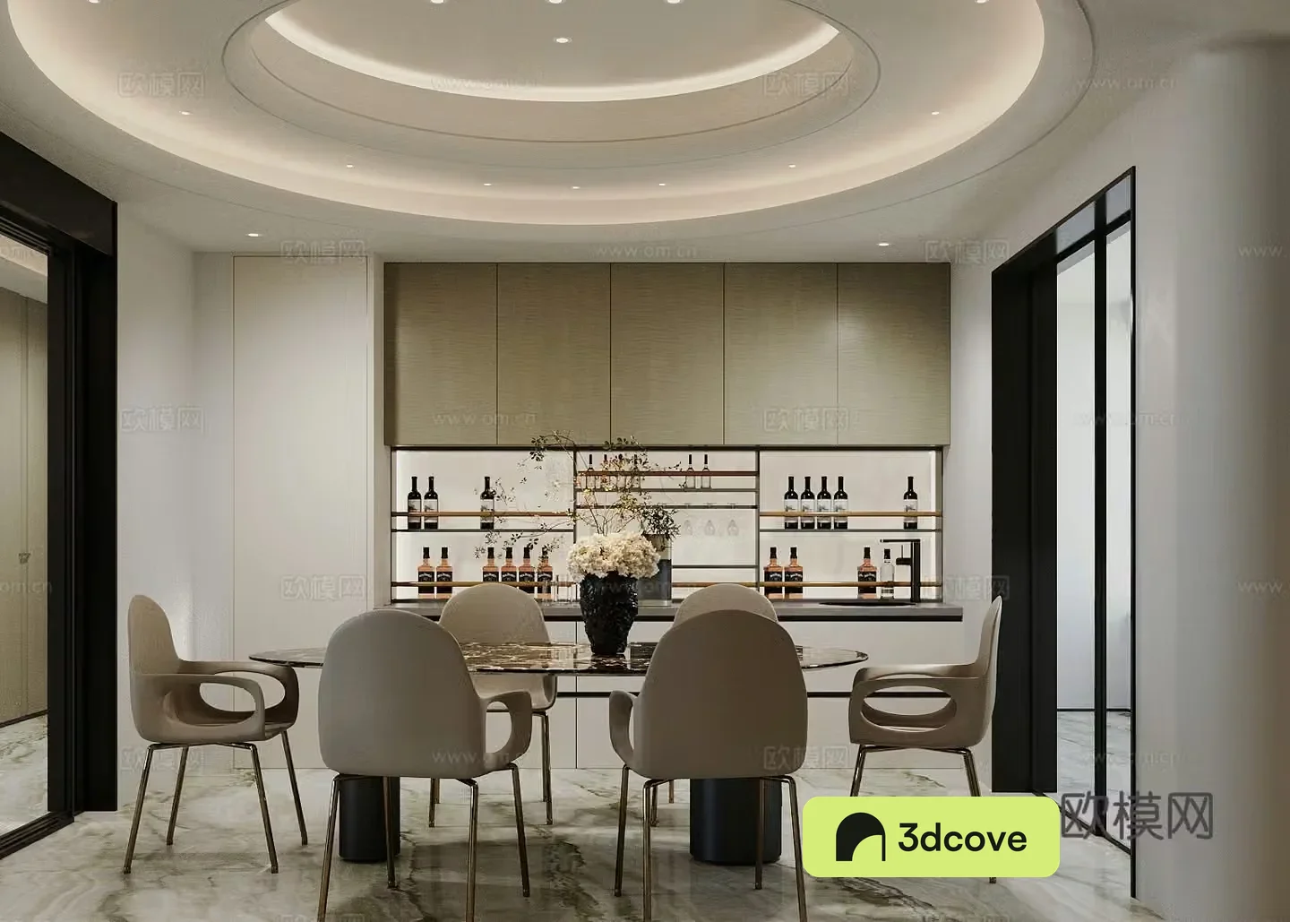 Modern light luxury home restaurant Modern Italian home restaurant Light luxury Italian restaurant Black and white and gray restaurant