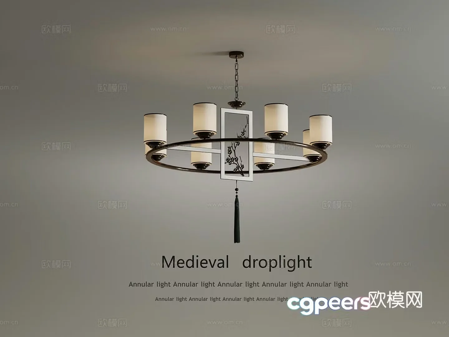 23 new Chinese chandeliers bedroom chandeliers 3D model