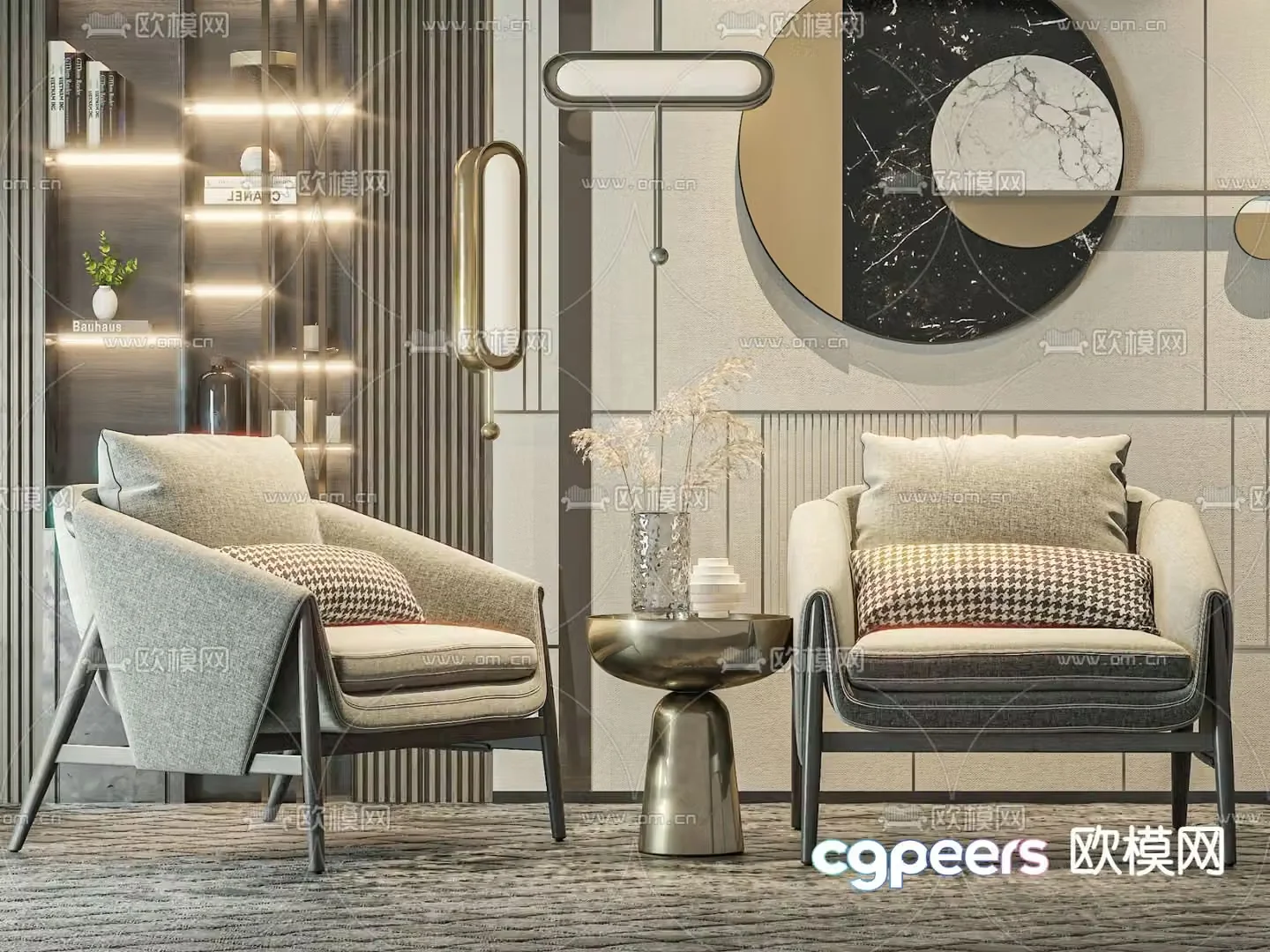 Sofa chair leisure chair table 3d model
