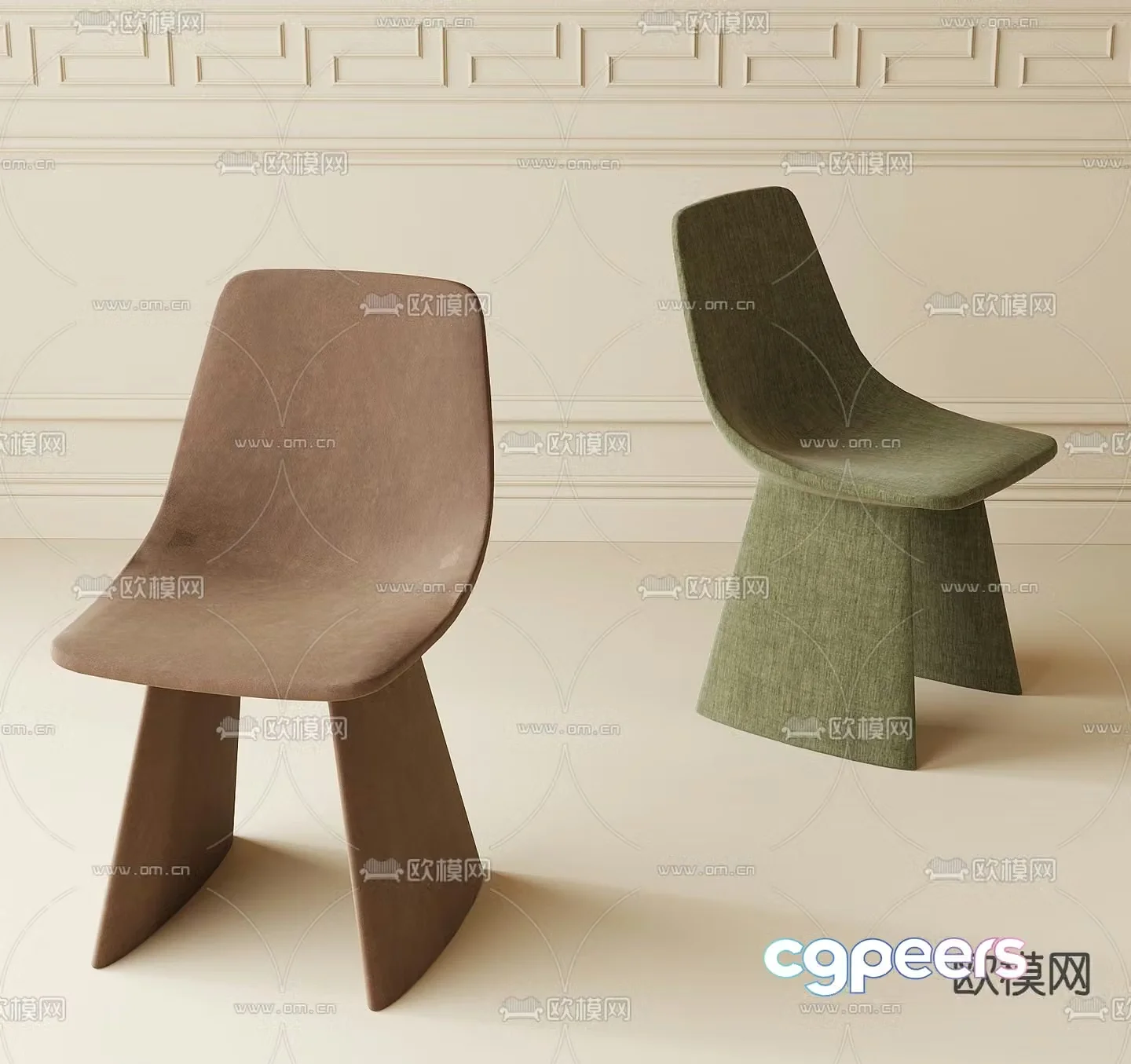 Modern single chair dining chair 3d model