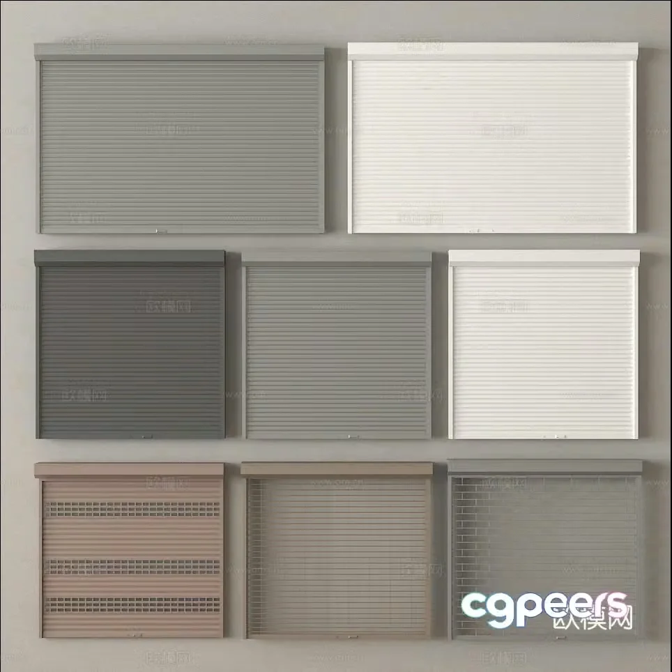 Rolling shutter door Garage door Rolling shutter door Warehouse door 3D model