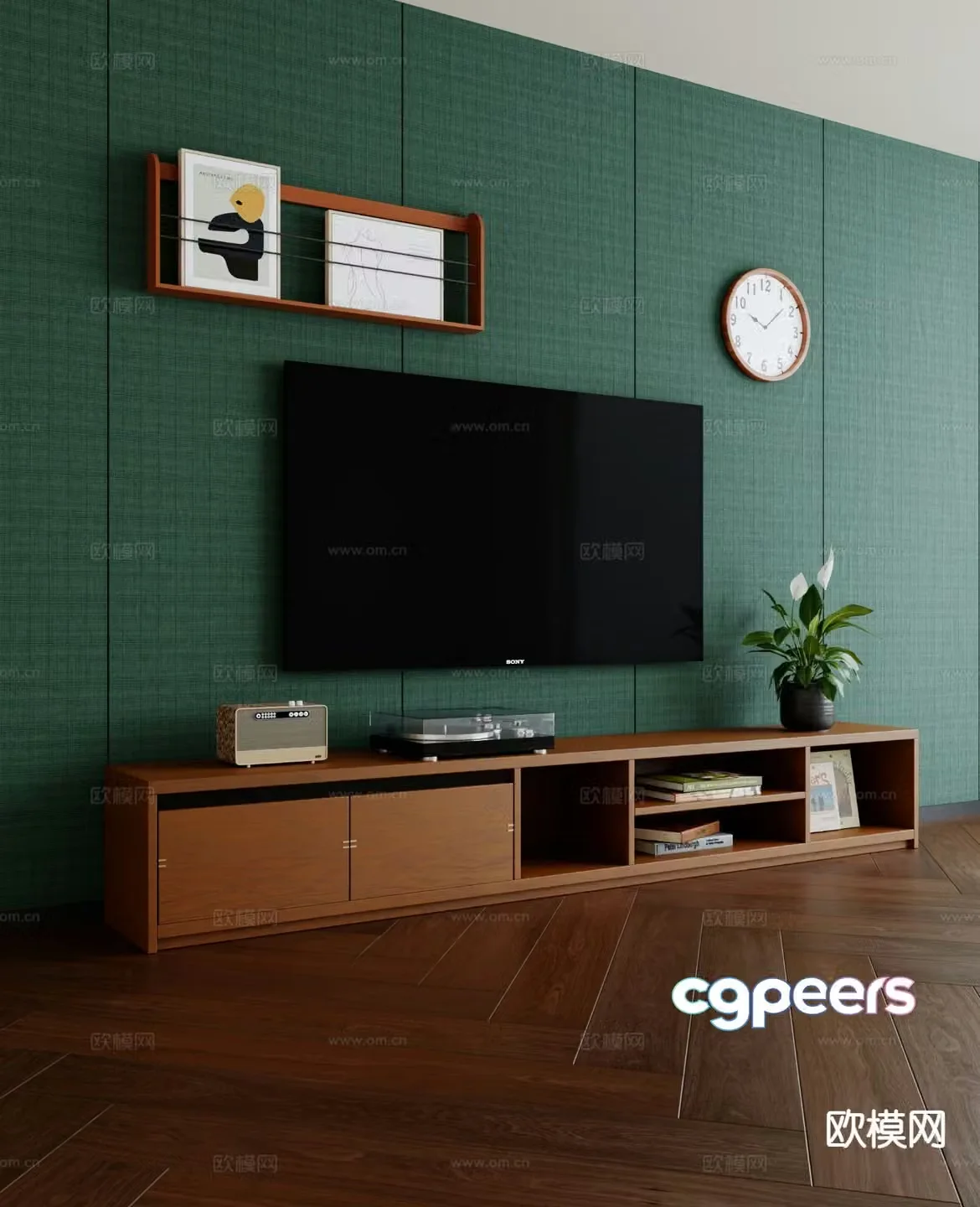 Medieval style TV cabinet 3D model
