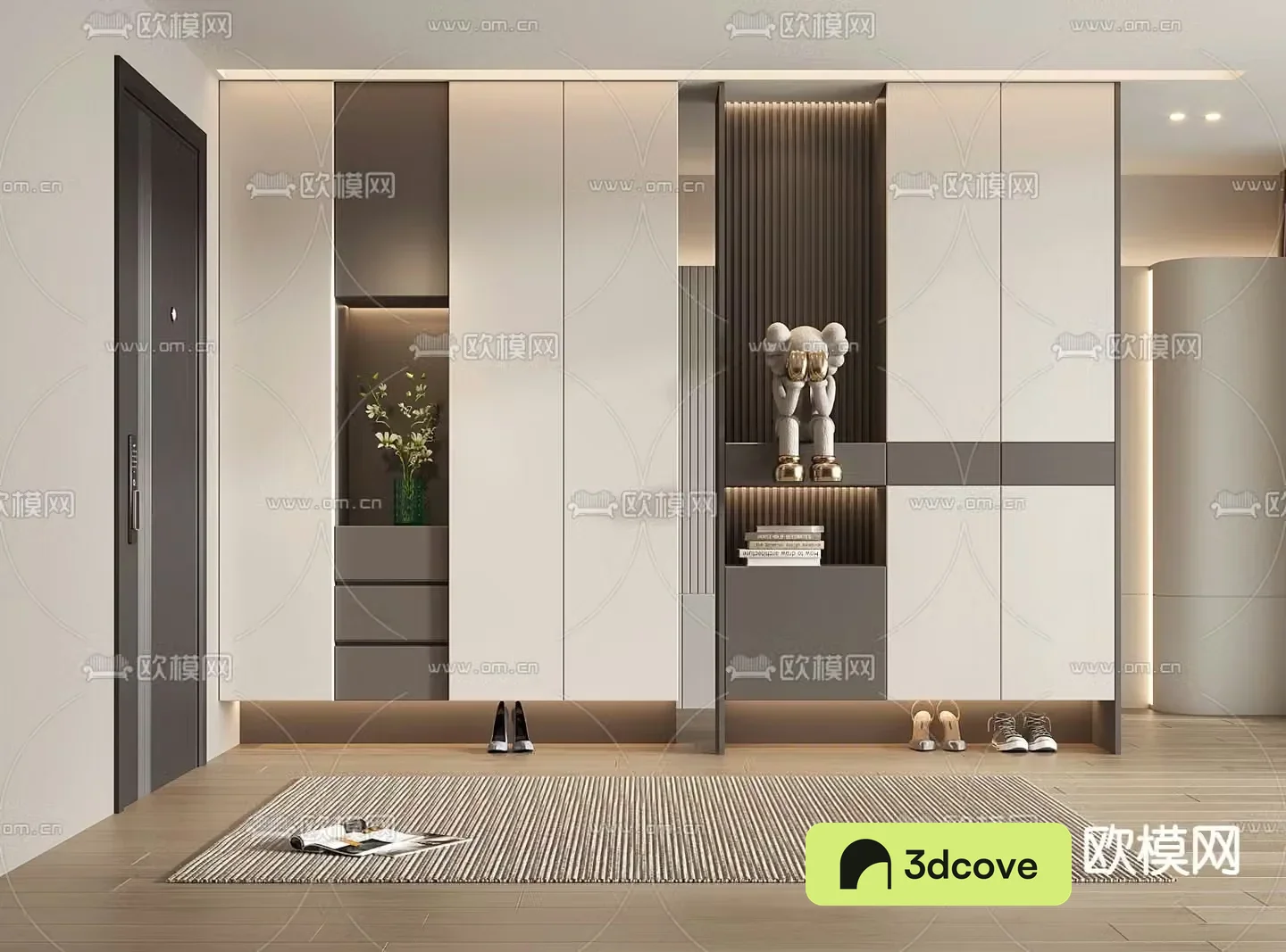 Entrance shoe cabinet partition