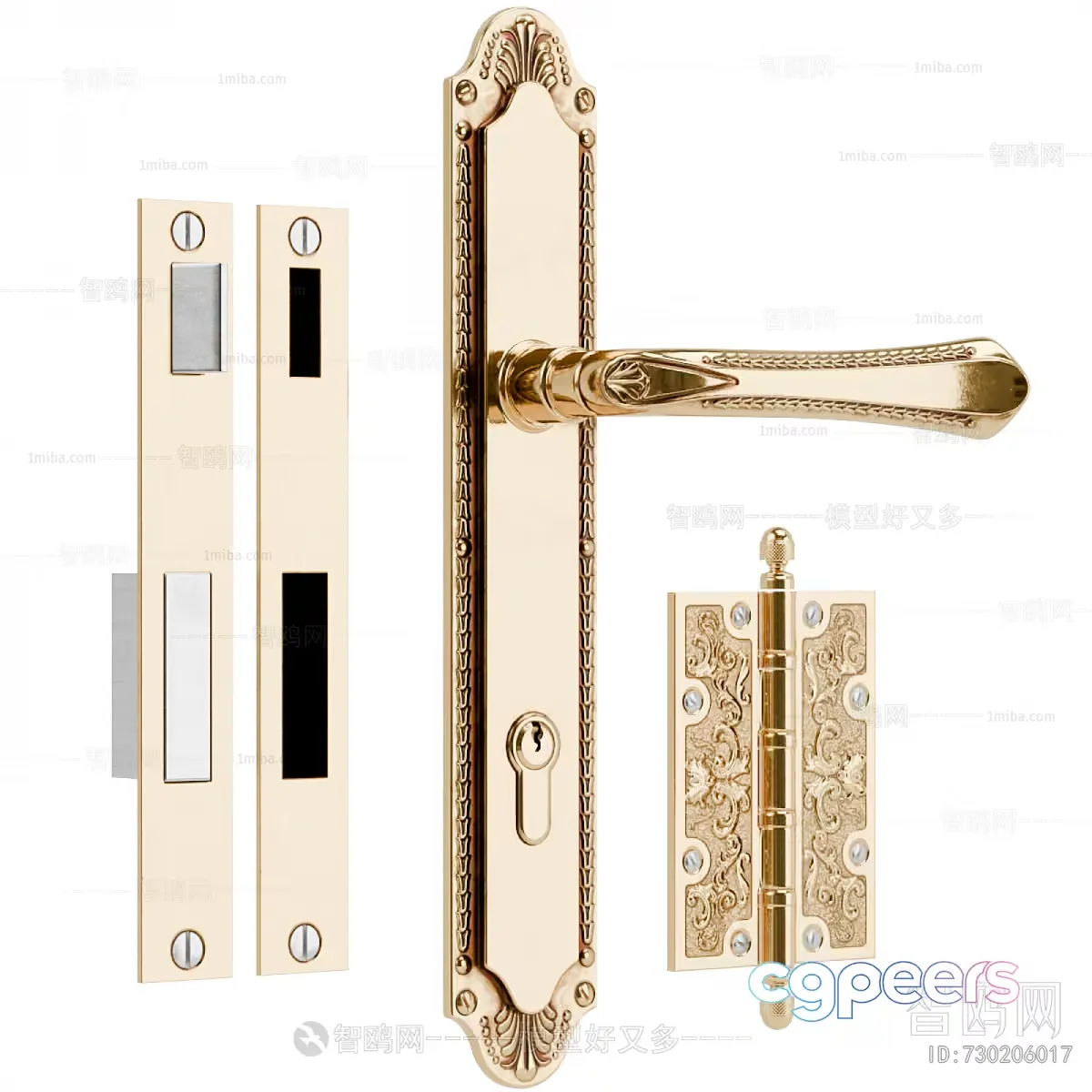 Gold Door Handle 3D Model – 13171 – CORONA Render