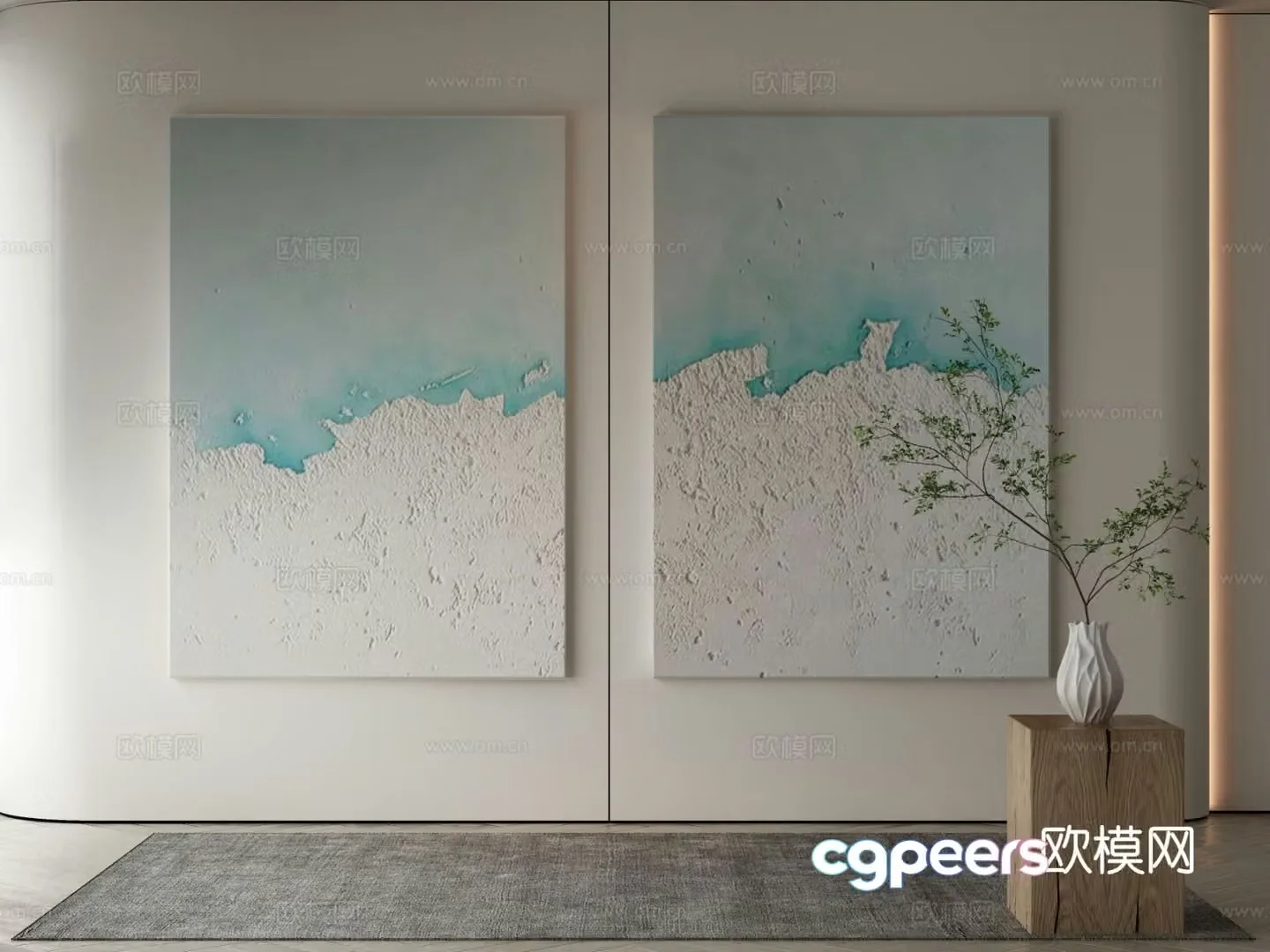 Decorative painting texture painting hanging painting 3d model