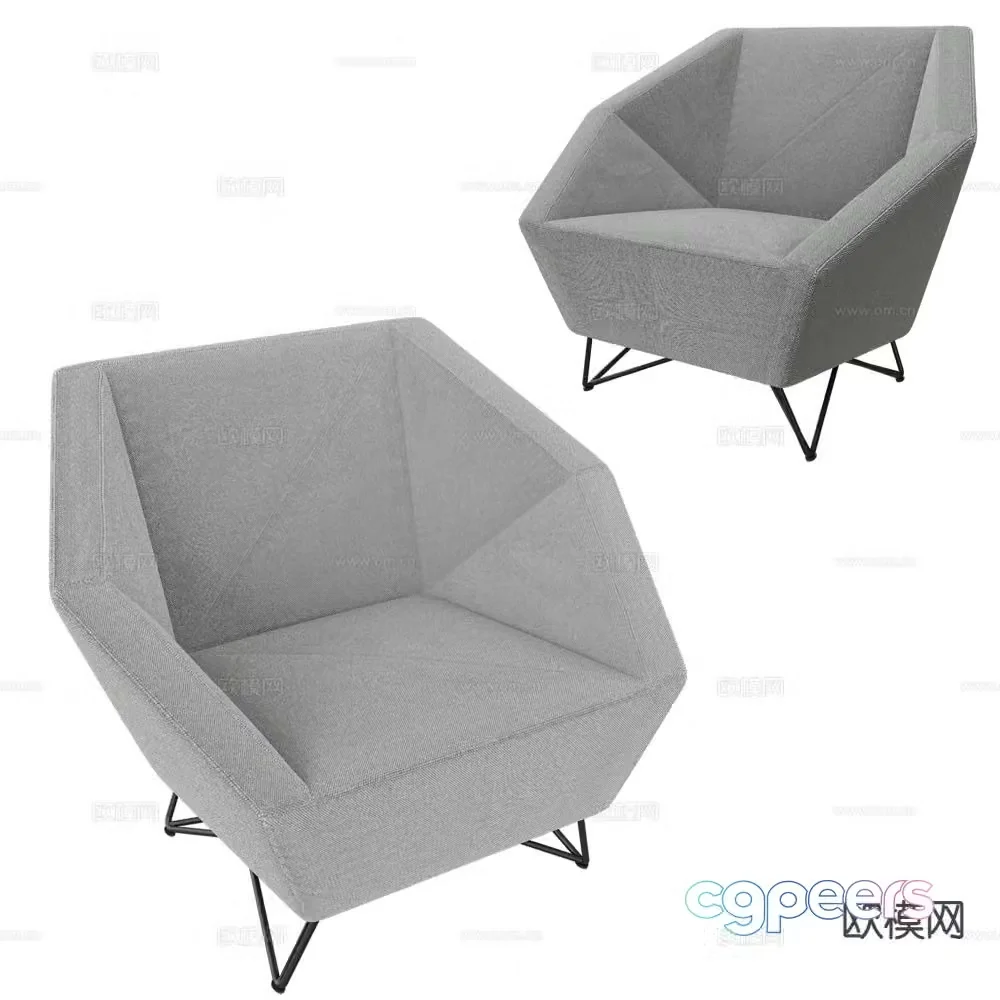 Prostoria sofa chair leisure chair 3d model
