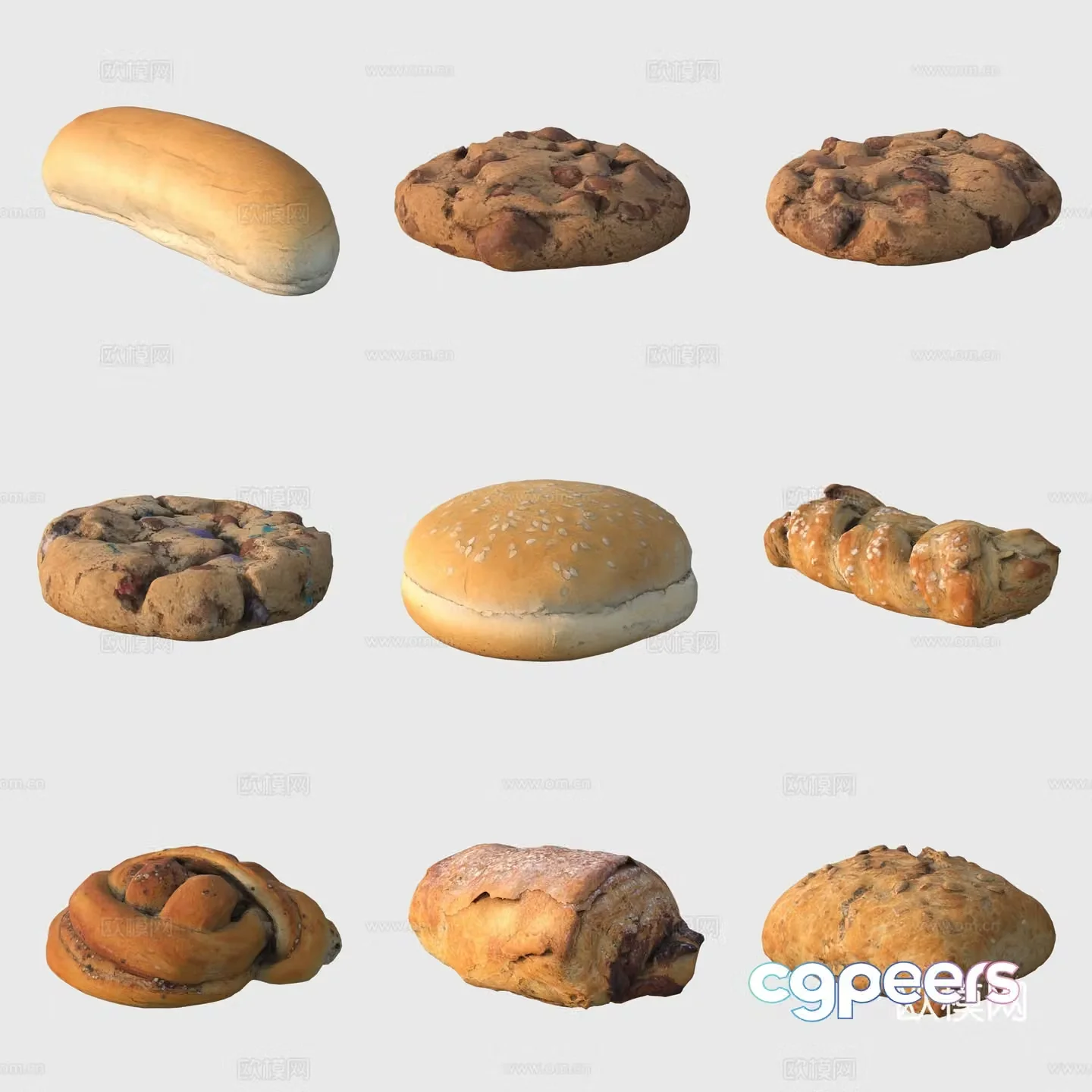Donut Cookies Bread Food 3D Model