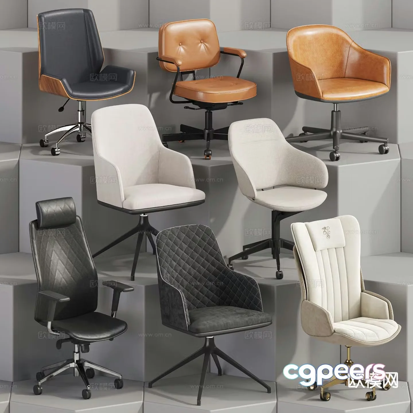 Modern office chair shift chair employee chair swivel chair 3D model